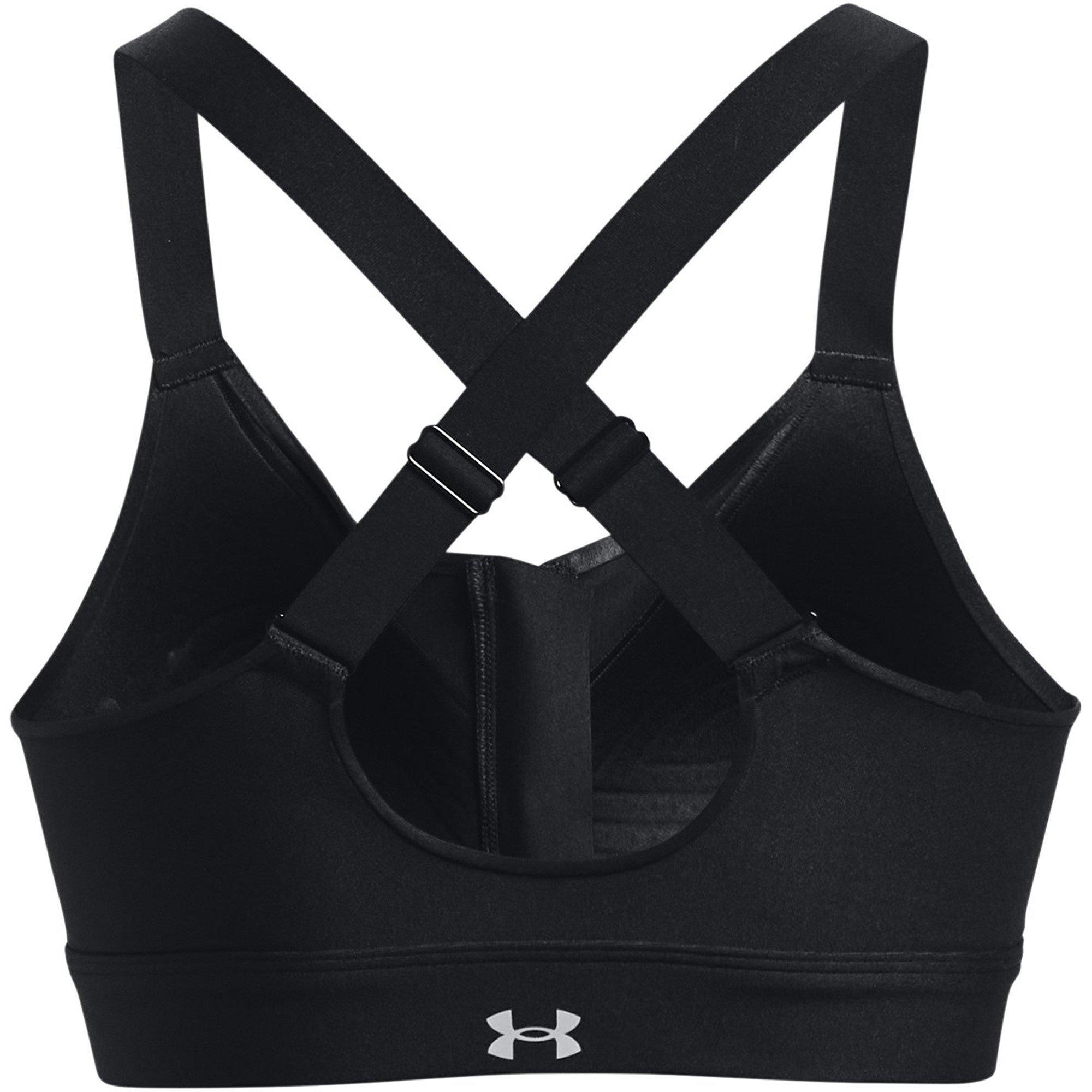 Black - Under Armour - Women's Zipped Medium Impact Sports Bra - 2