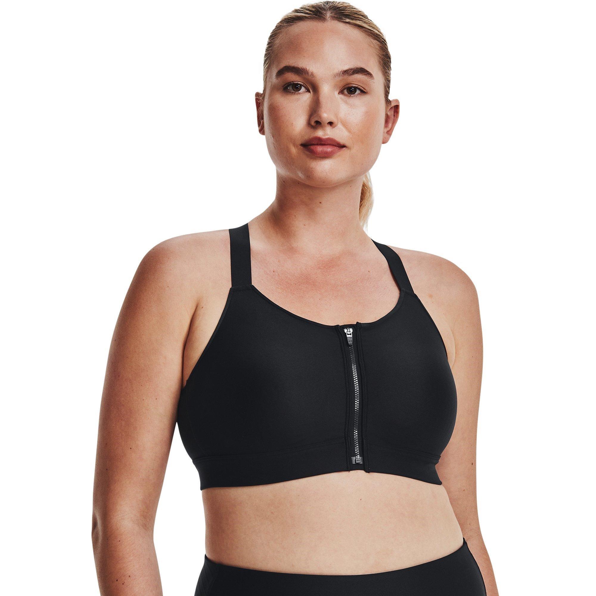 Black - Under Armour - Women's Zipped Medium Impact Sports Bra - 11