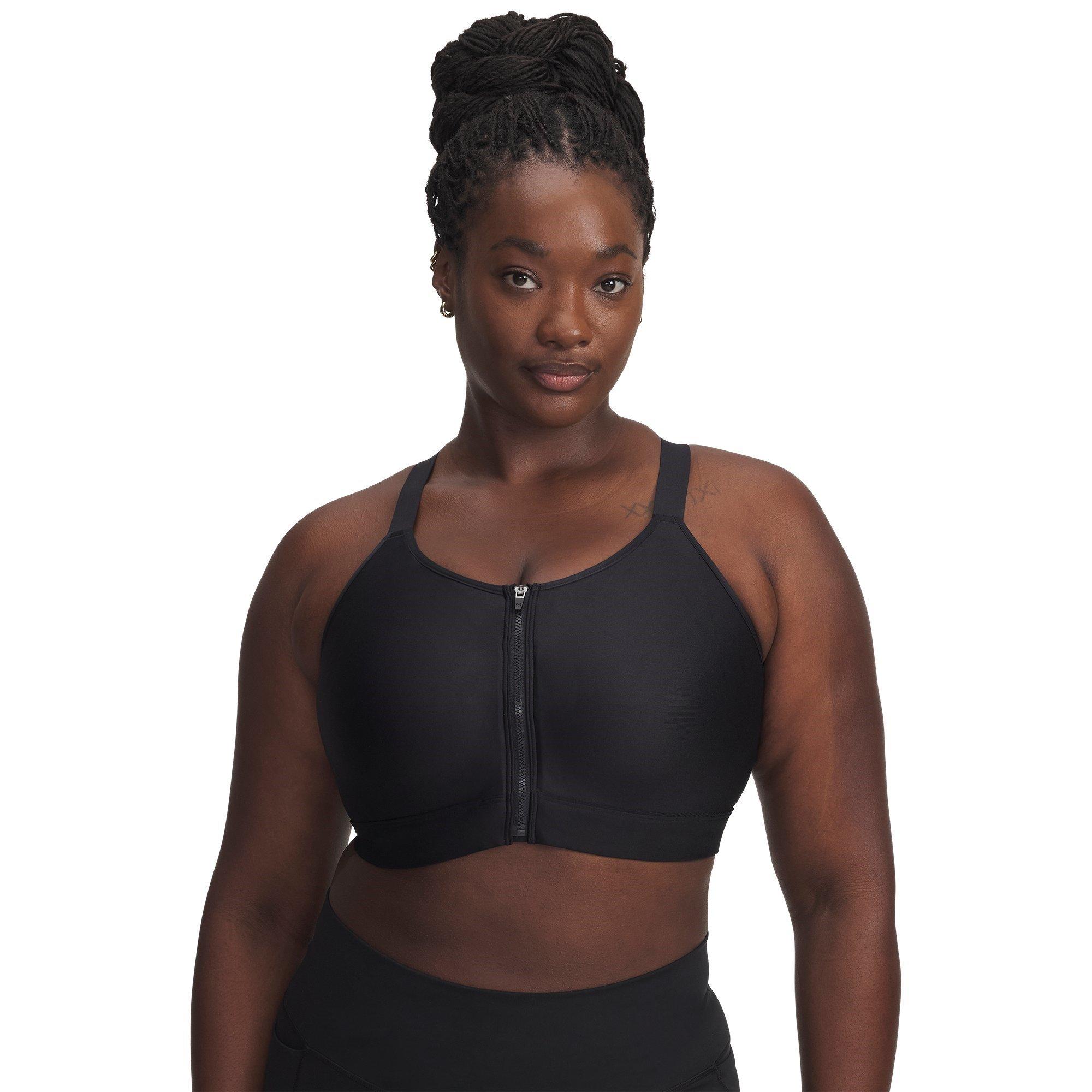 Black - Under Armour - Women's Zipped Medium Impact Sports Bra - 13