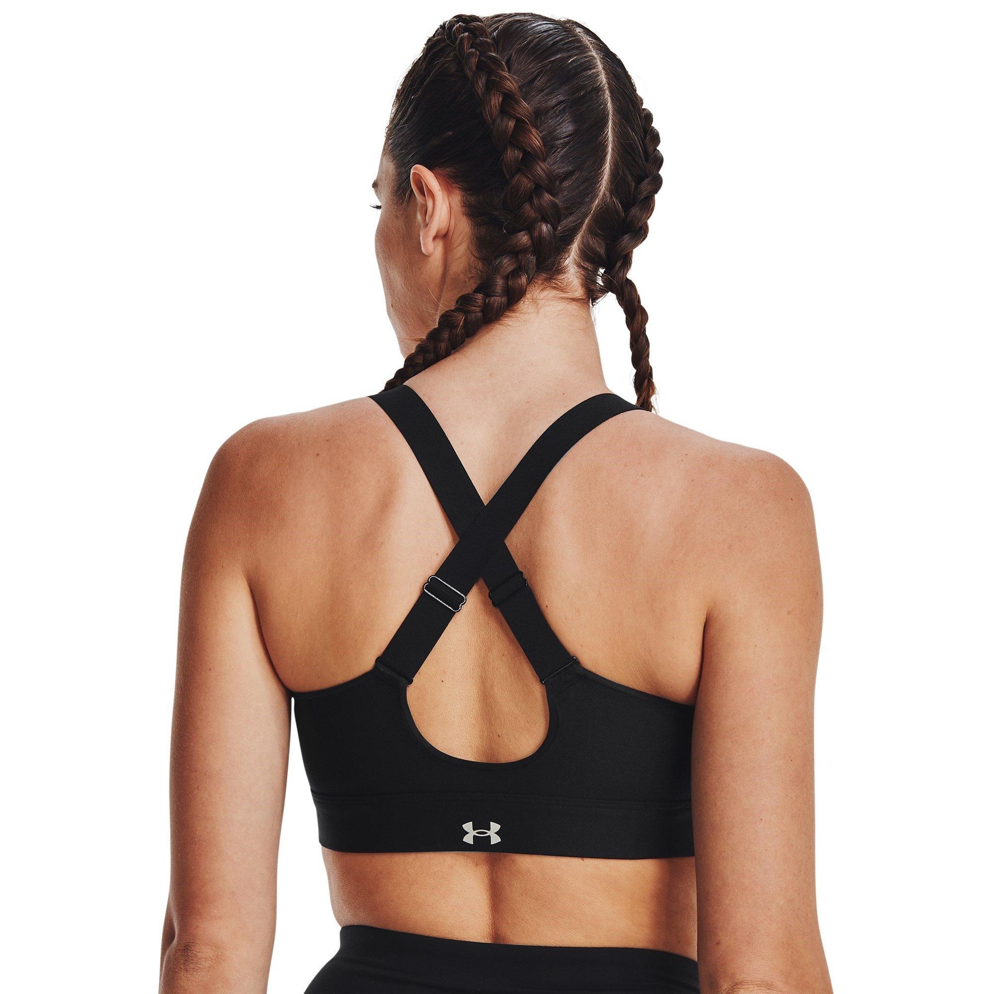 Black - Under Armour - Women's Zipped Medium Impact Sports Bra - 4