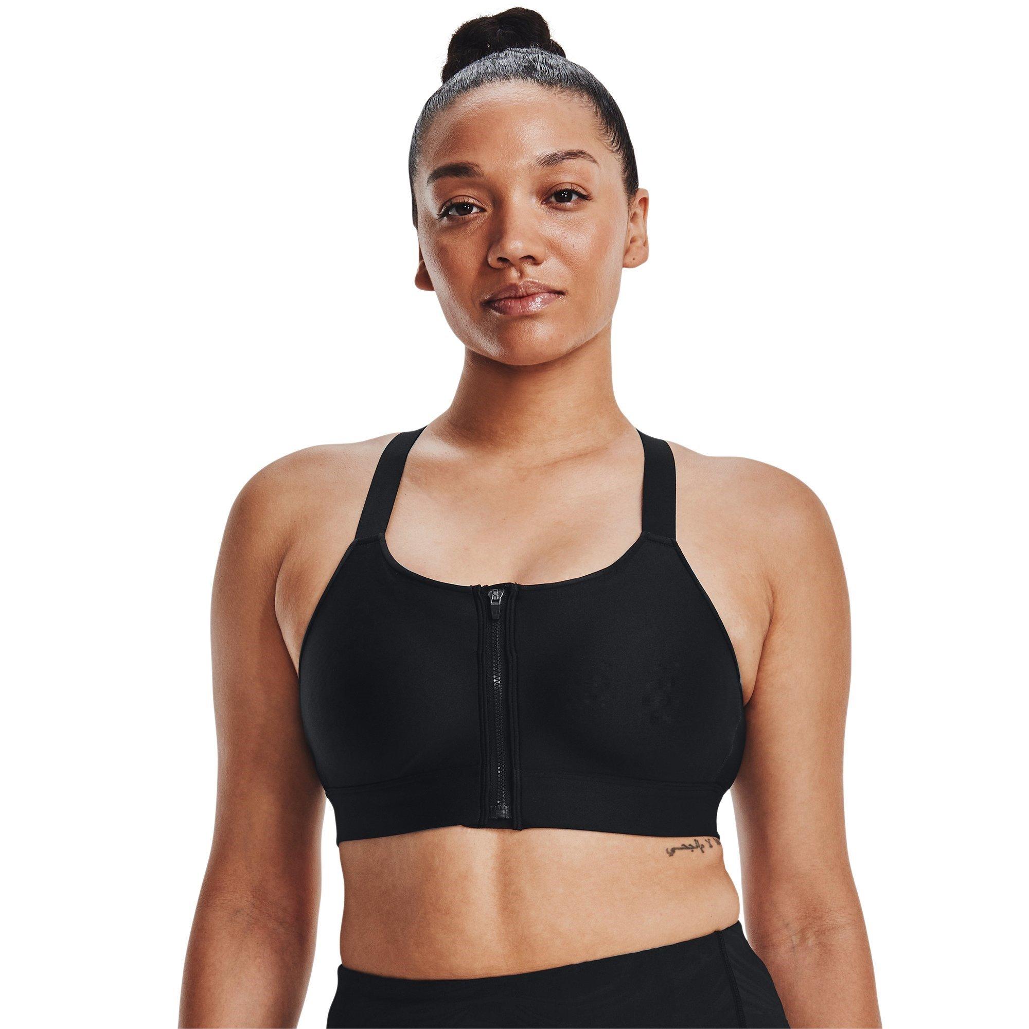 Black - Under Armour - Women's Zipped Medium Impact Sports Bra - 7