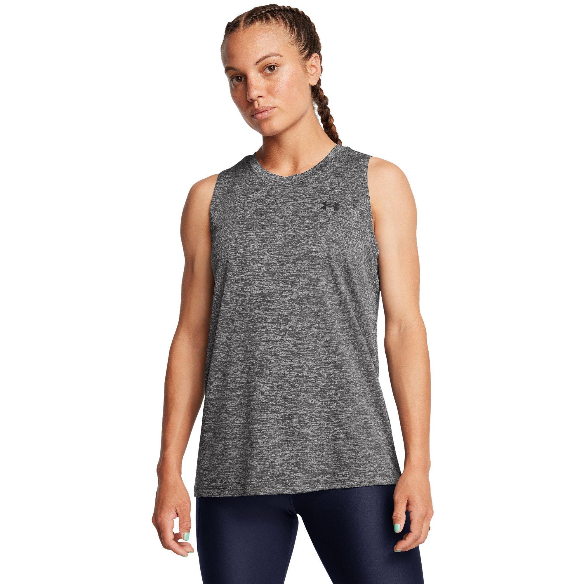 Gray - Under Armour - Under Armour Tech Tank Twist Gym Vest Womens - 3