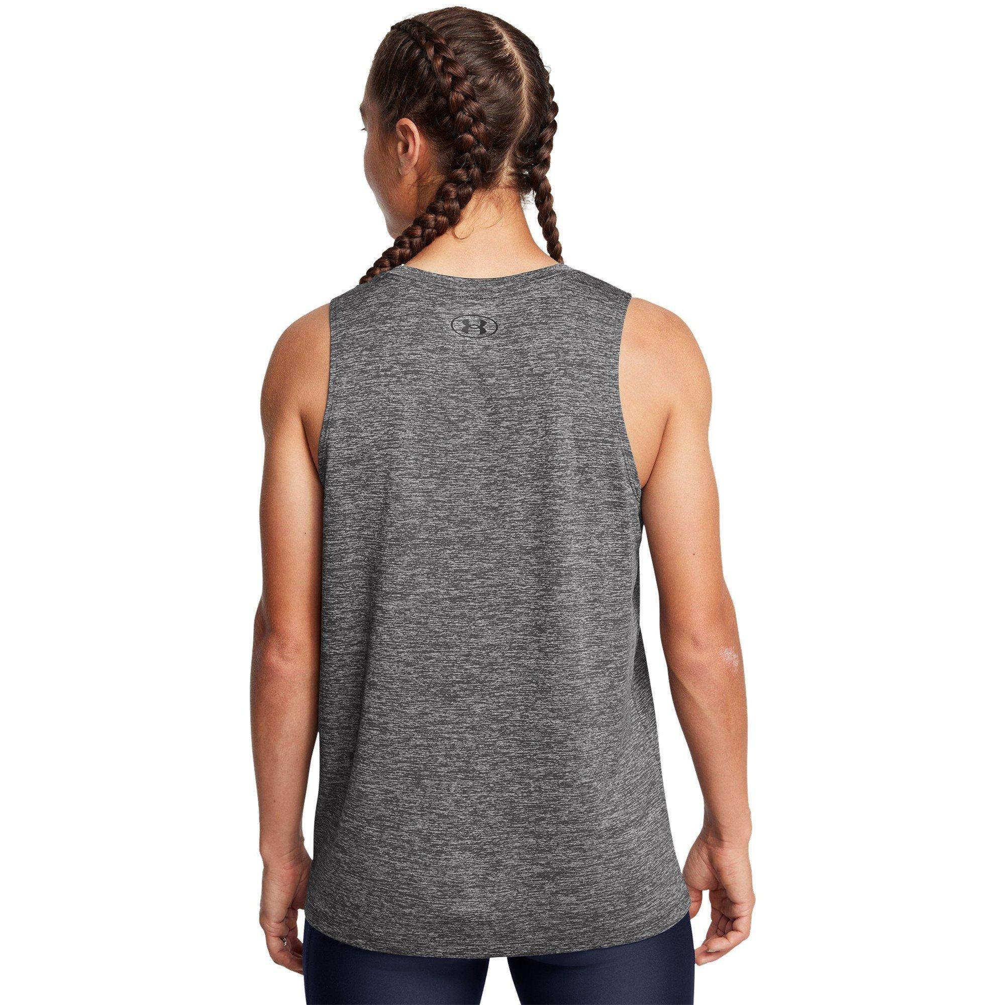 Gray - Under Armour - Under Armour Tech Tank Twist Gym Vest Womens - 4