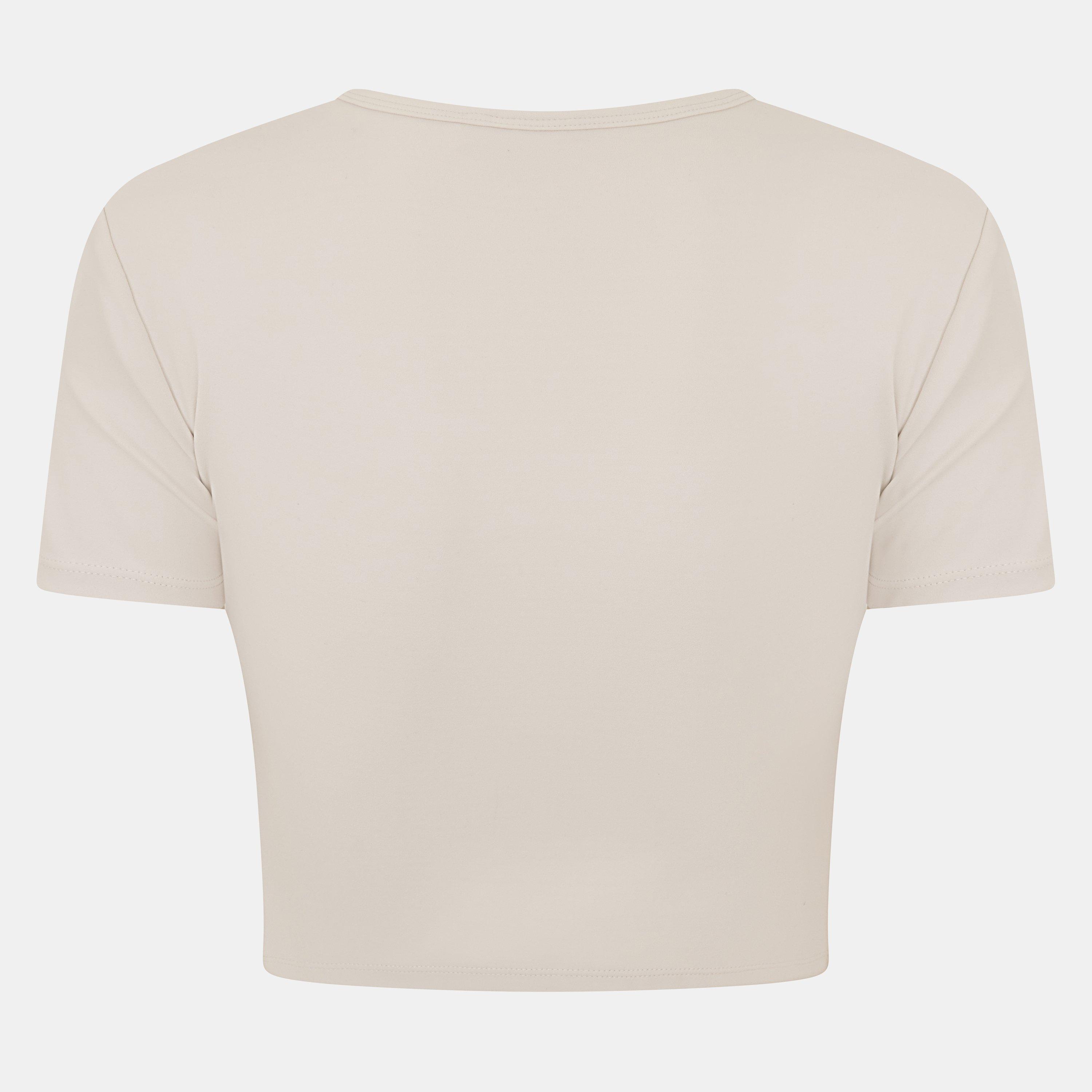 Cream - USA Pro - Women's Sophie Habboo Cropped Short-Sleeve Performance Gym Top - 2