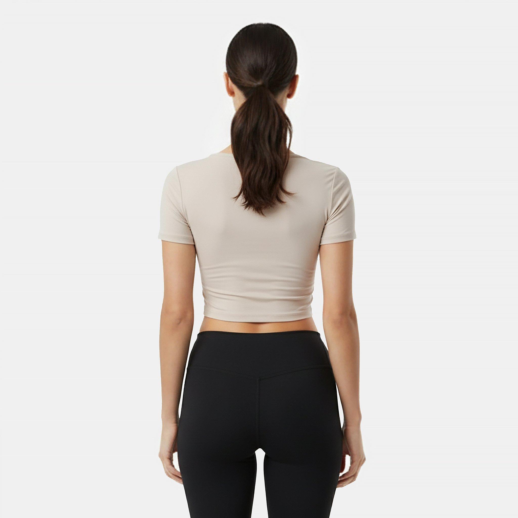 Cream - USA Pro - Women's Sophie Habboo Cropped Short-Sleeve Performance Gym Top - 4