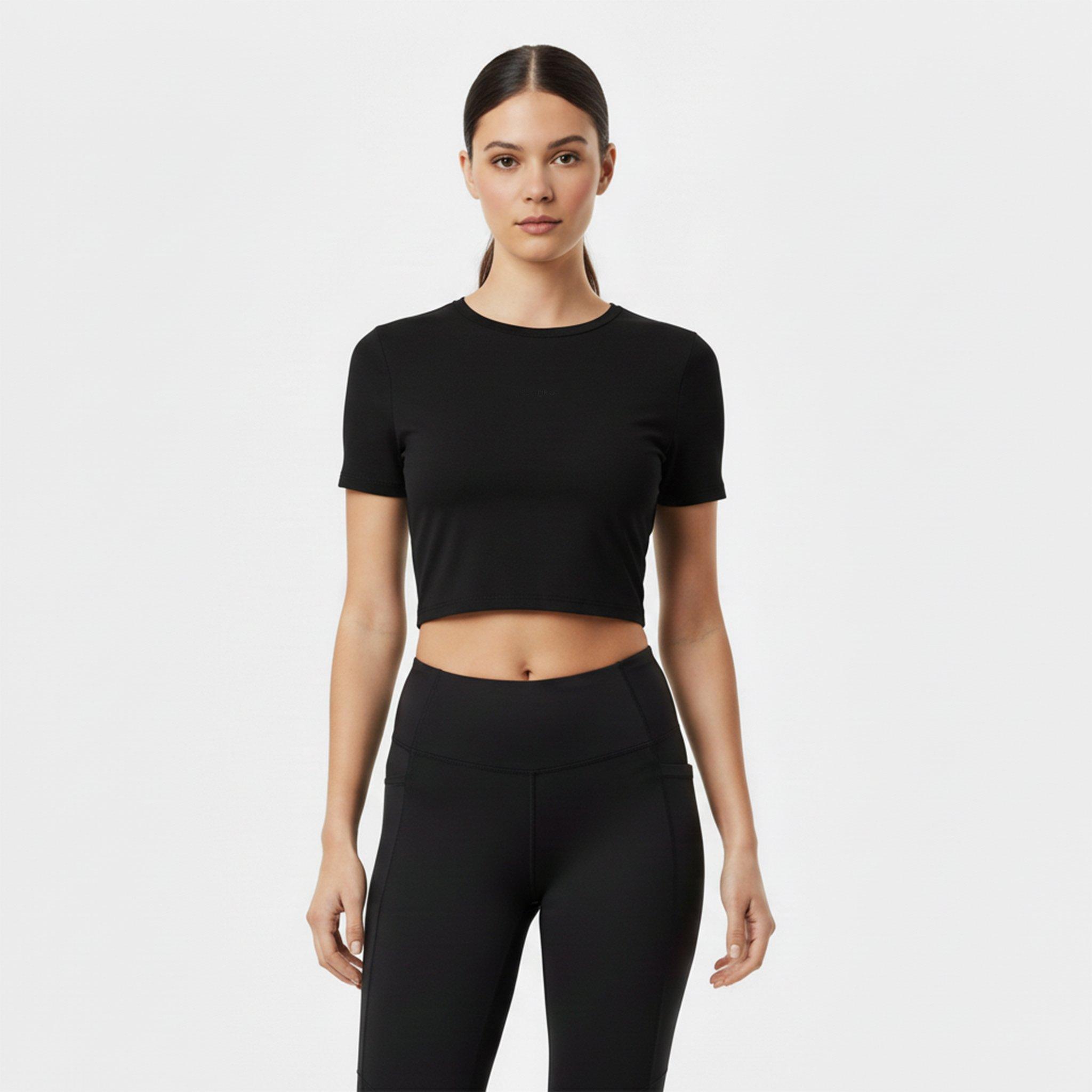 Crna - USA Pro - Sophie Habboo Cropped Short-Sleeve Performance Gym Top - 3