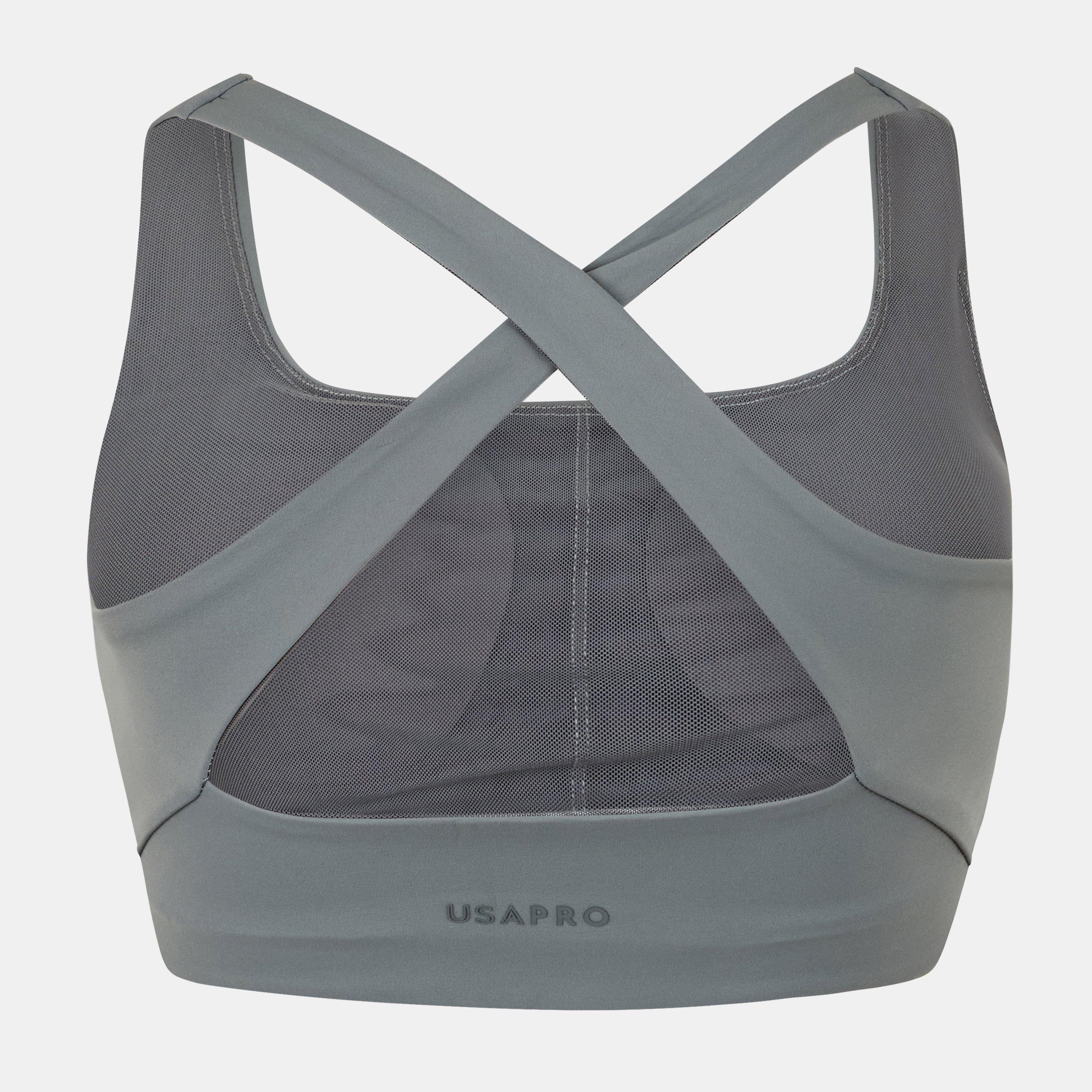 Shark Grey - USA Pro - Sophie Habboo Crossback Low Impact Sports Bra - 2