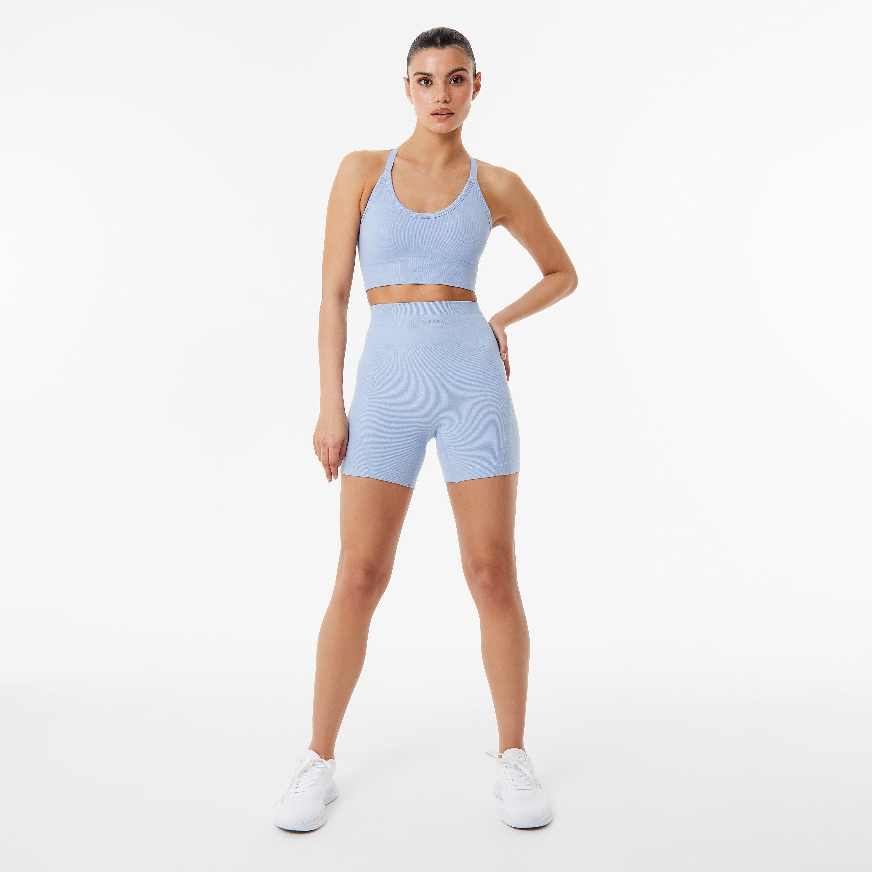 Brunera Blue - USA Pro - Sophie Habboo Seamless Rib Performance Gym Shorts - 3