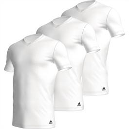 adidas 3 Pack Active Core Cotton V Neck T Shirt Mens