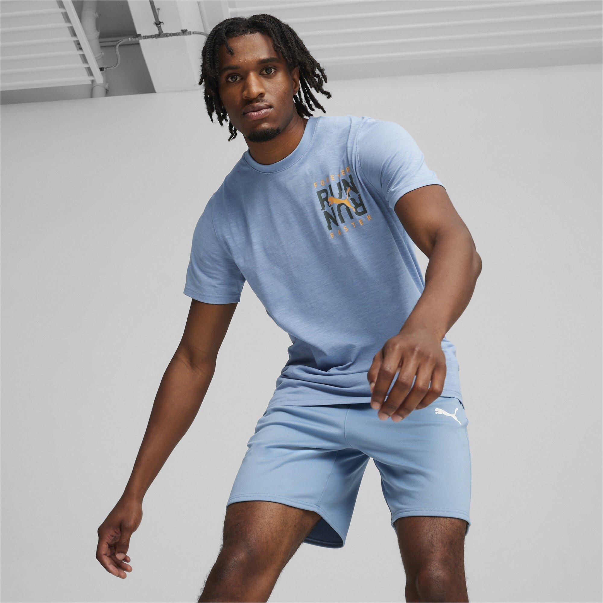 Blue - Puma - Run Emblem Mens Performance T Shirt - 2