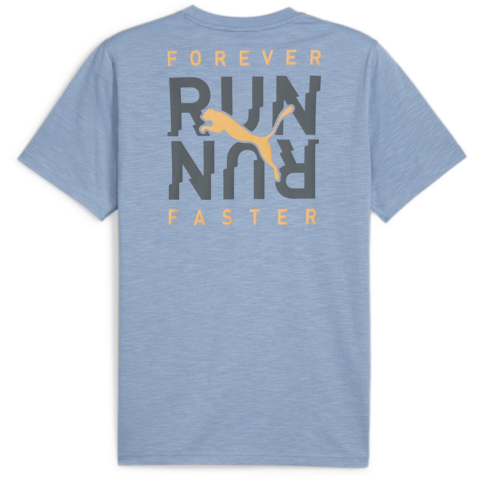 Blue - Puma - Run Emblem Mens Performance T Shirt - 5