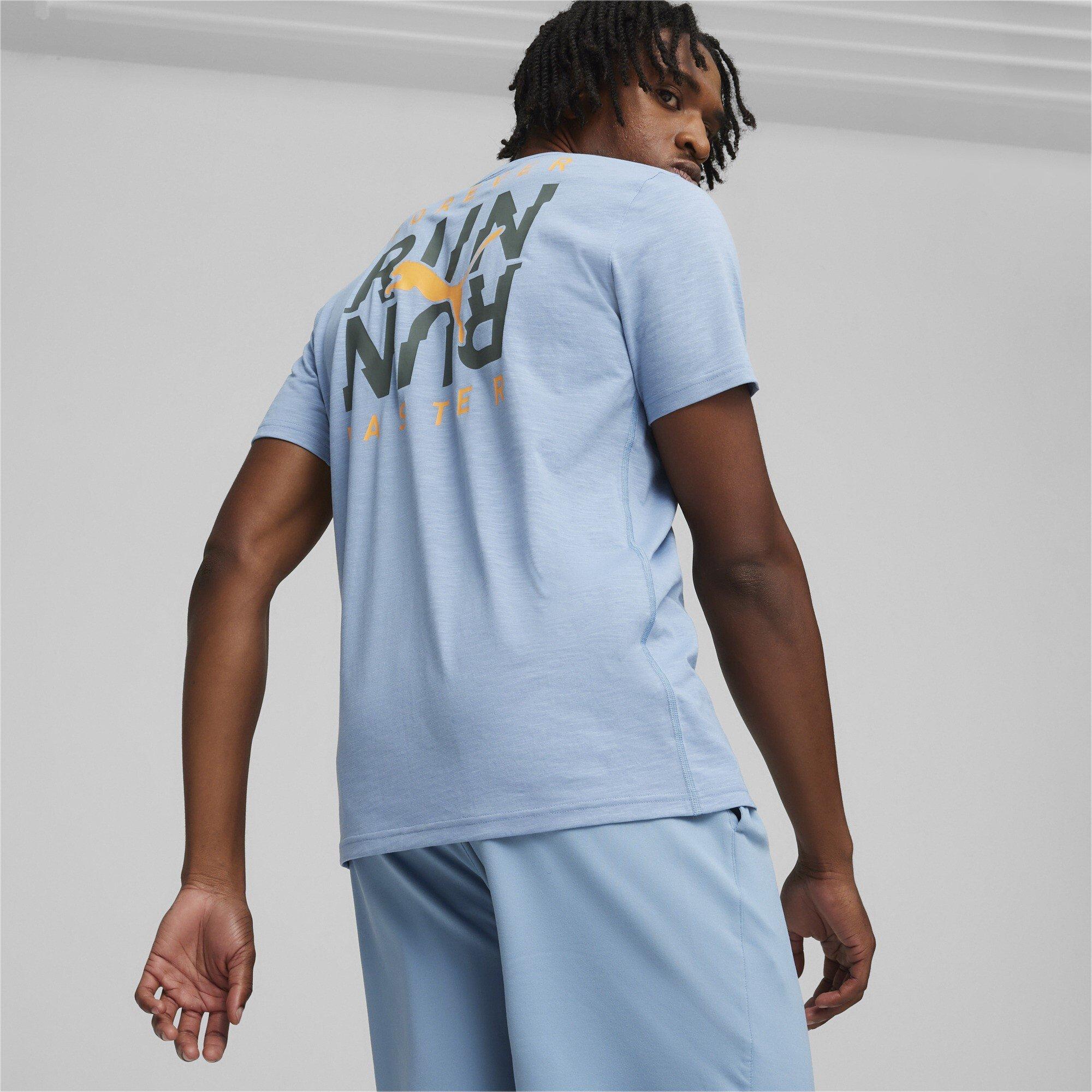 Blue - Puma - Run Emblem Mens Performance T Shirt - 3