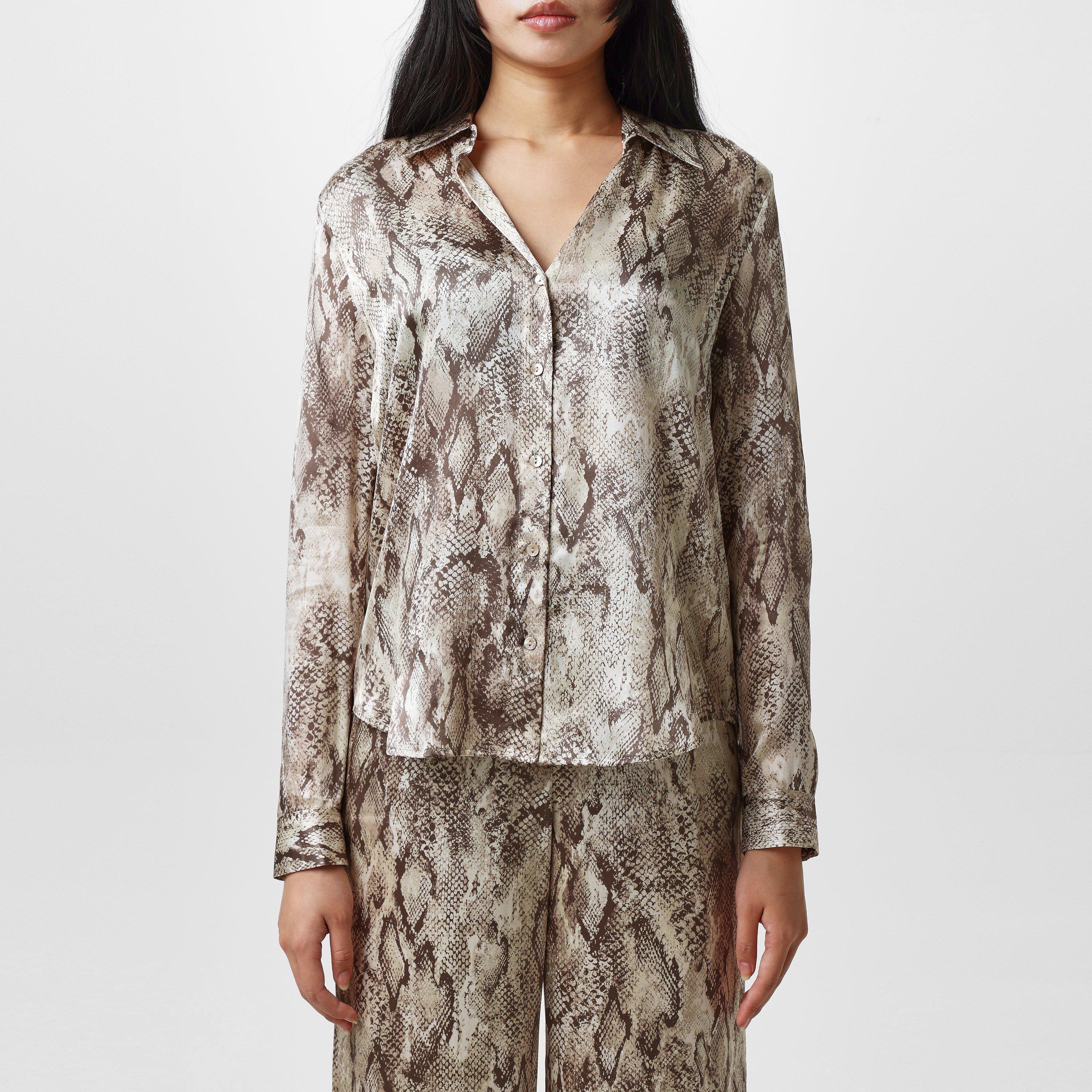 Tan Snake - LAgence - Women's Tyler Long Sleeve Plain Shirt - 1