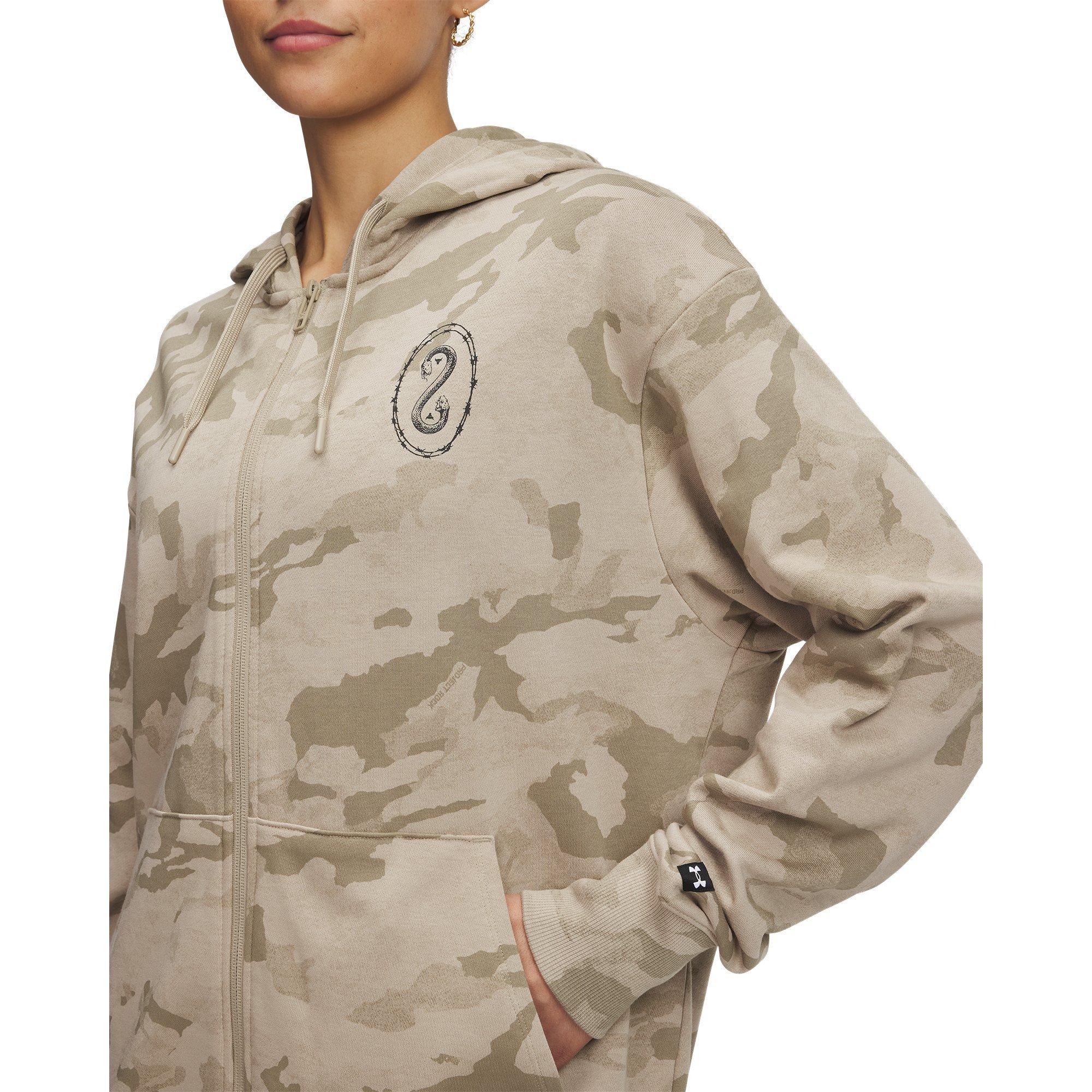 Brown - Under Armour - Women's Project Rock Terry Full Zip Performance Hoodie - 3