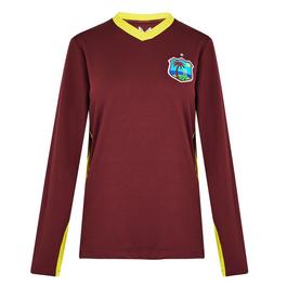 Castore West Indies Odi Long Sleeve Pull Over Polo Mens