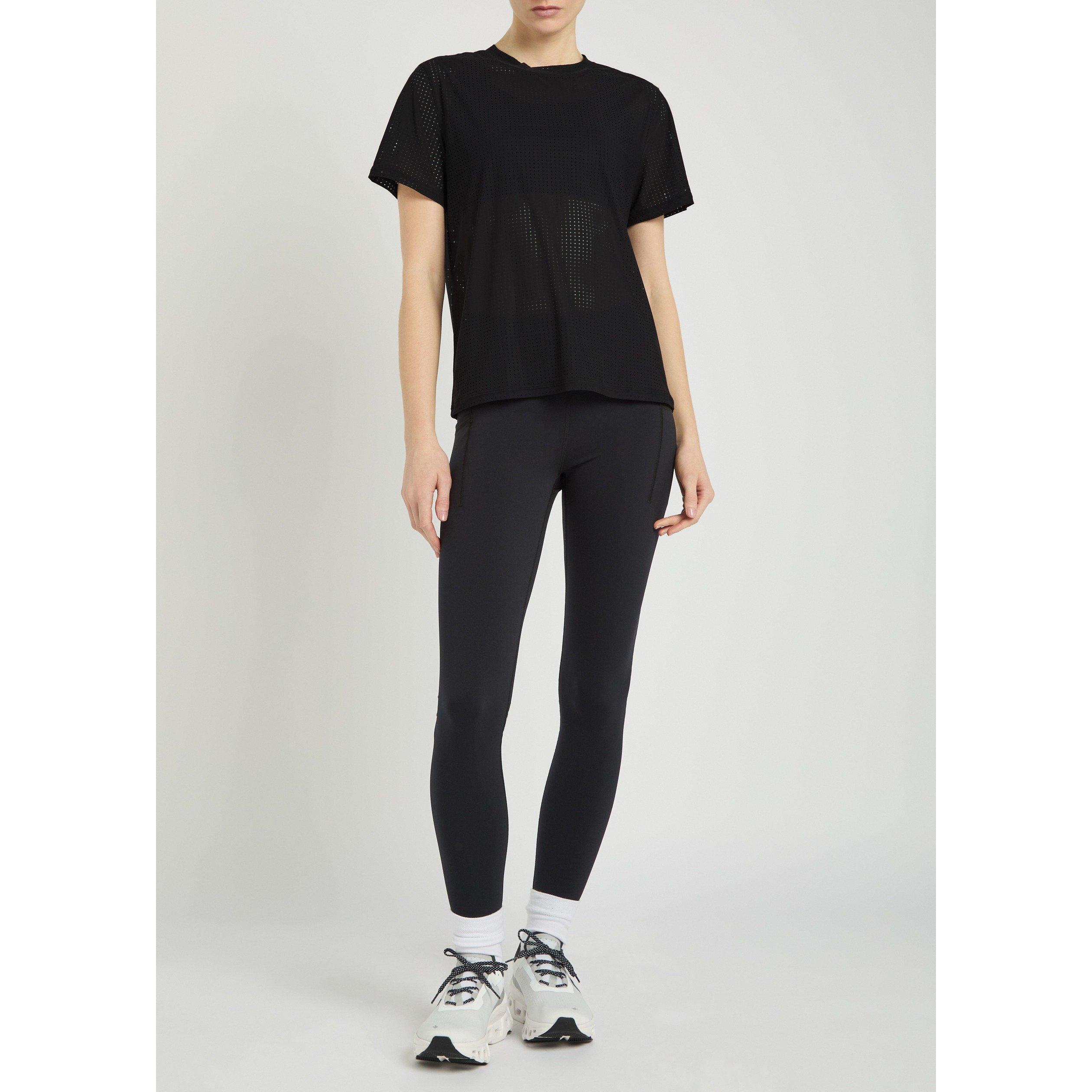 BLACK - Literary Sport - Women's Magda Short-Sleeve Perforated T-Shirt - 5
