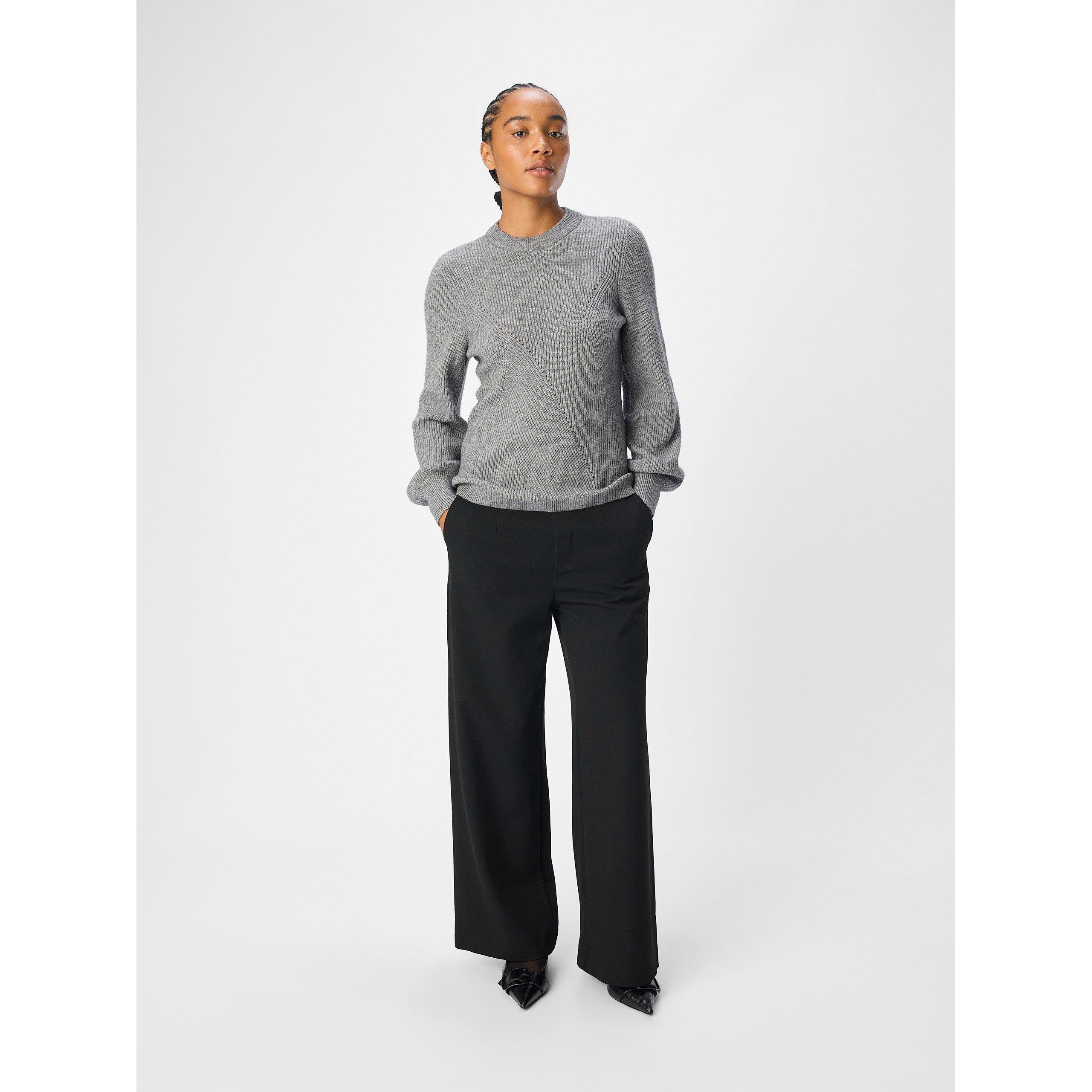 Srednje siva - Object - Women's Ditte Crew Neck Jumper - 2