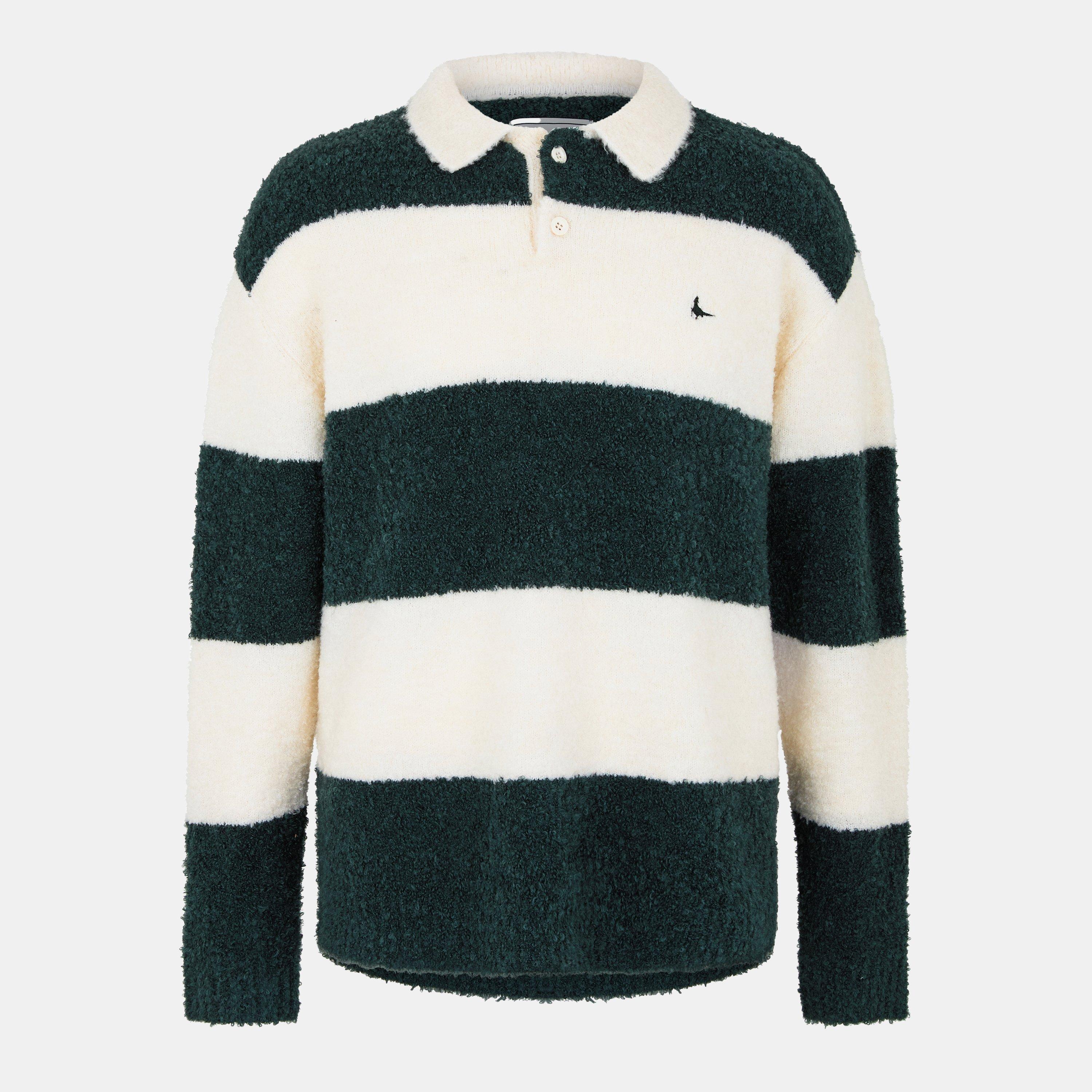 Jack Wills Men's Knit Rugby Jumper - Evergreen - XL