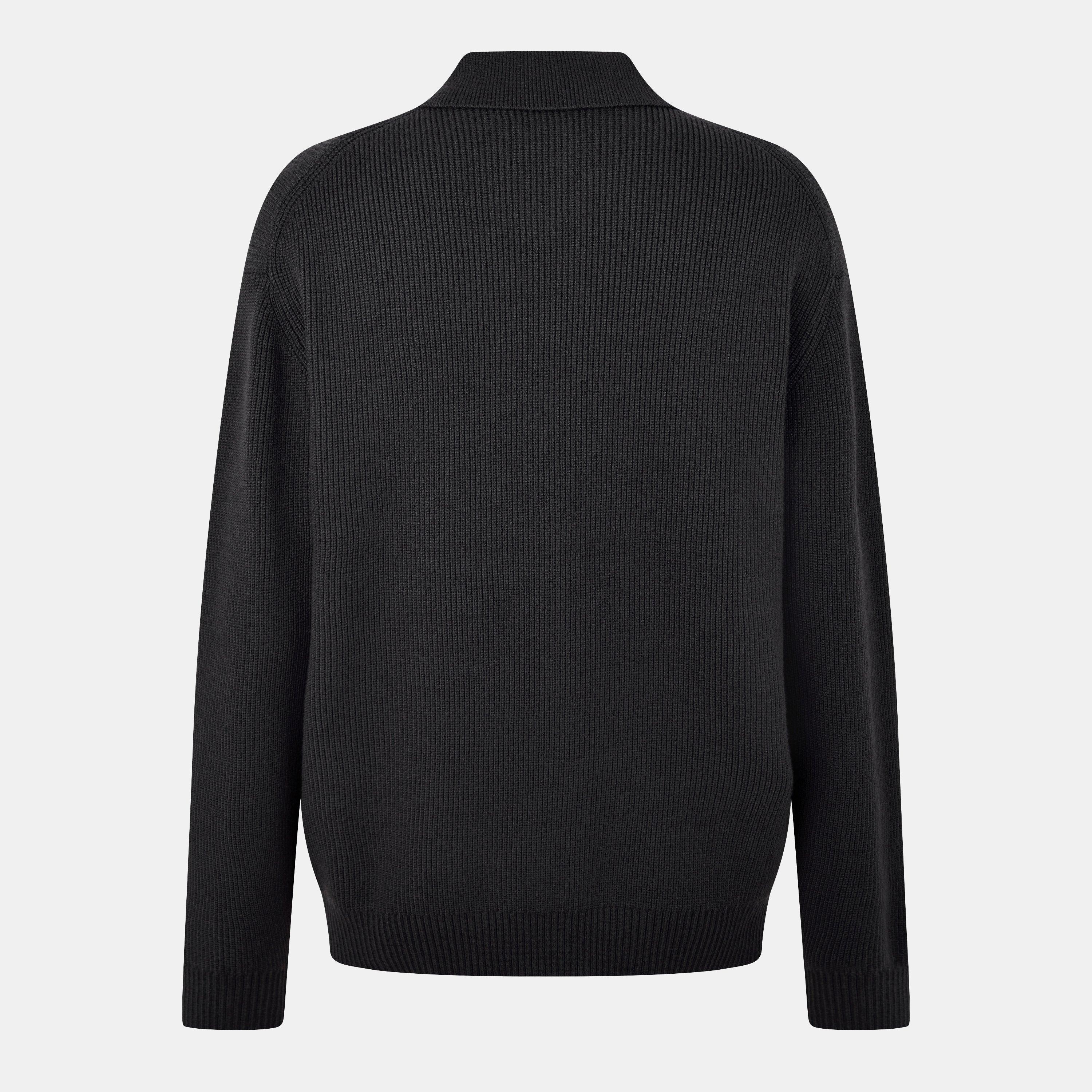 Washed Black - Jack Wills - Quarter-Zip Rib Knitted Top - 2