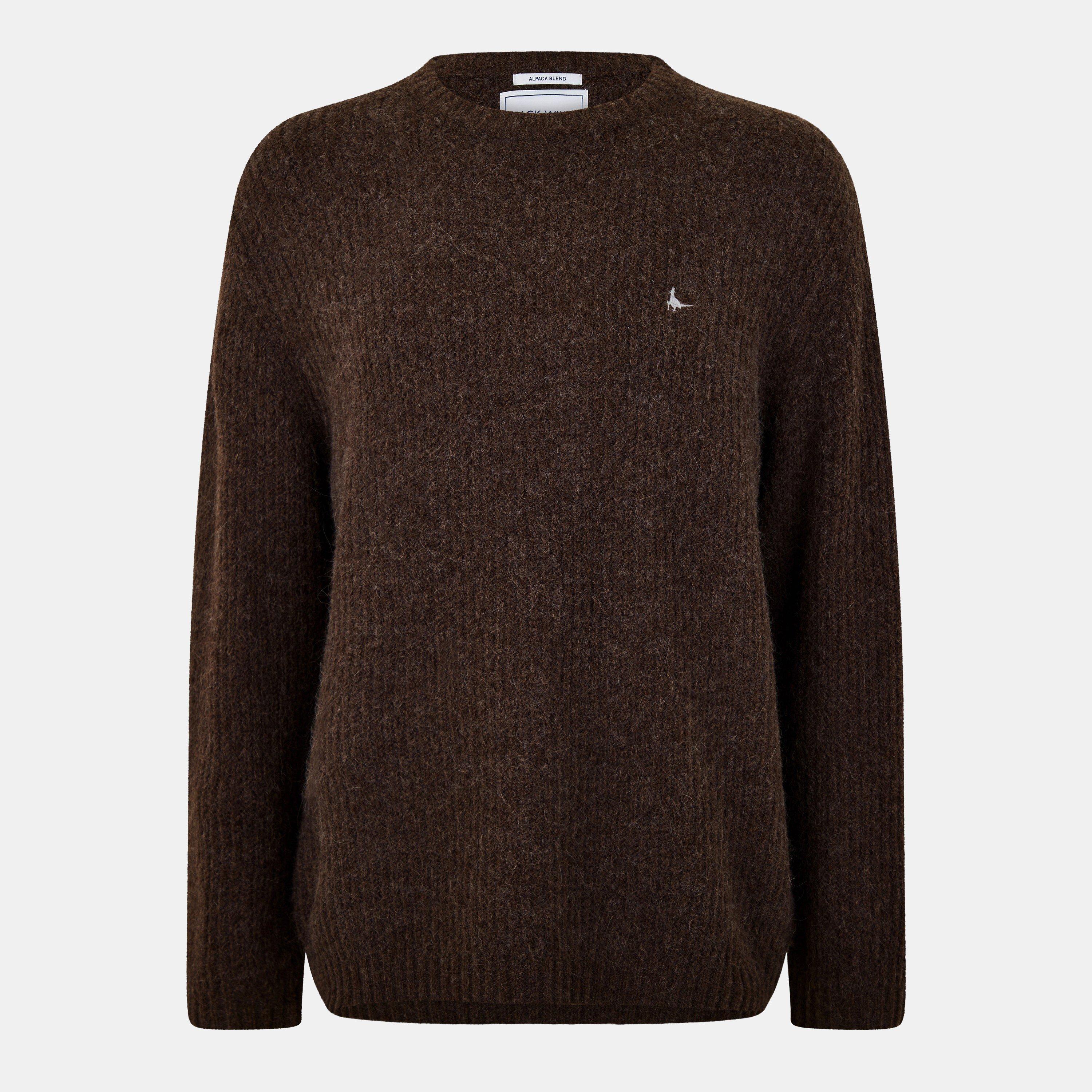 Jack Wills Men's Cosy Slouch Crew Neck Jumper - Coffee Marl - L