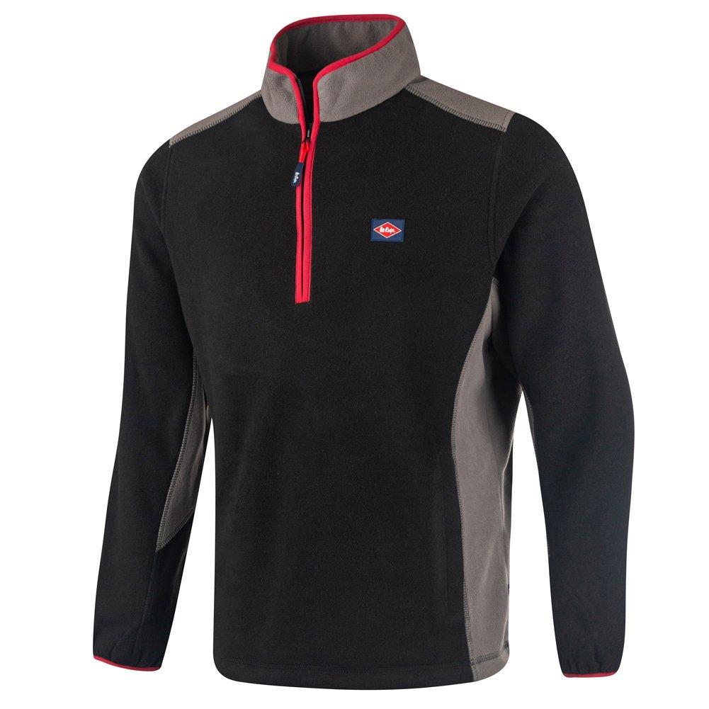 Zwart - Lee Cooper - half Zip Fleece Top Mens - 2