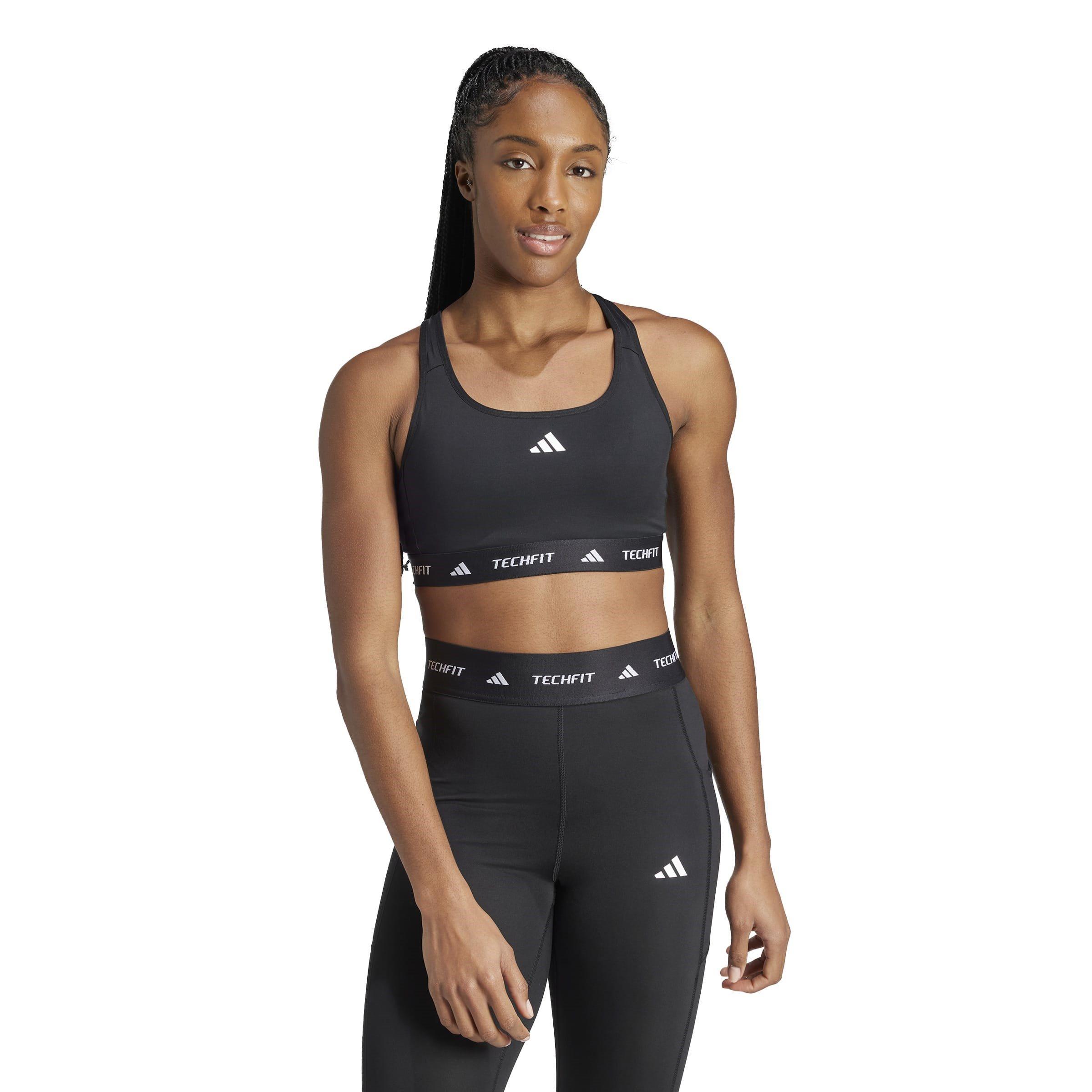 Preto/Branco - adidas - TECHFIT Bra - 3