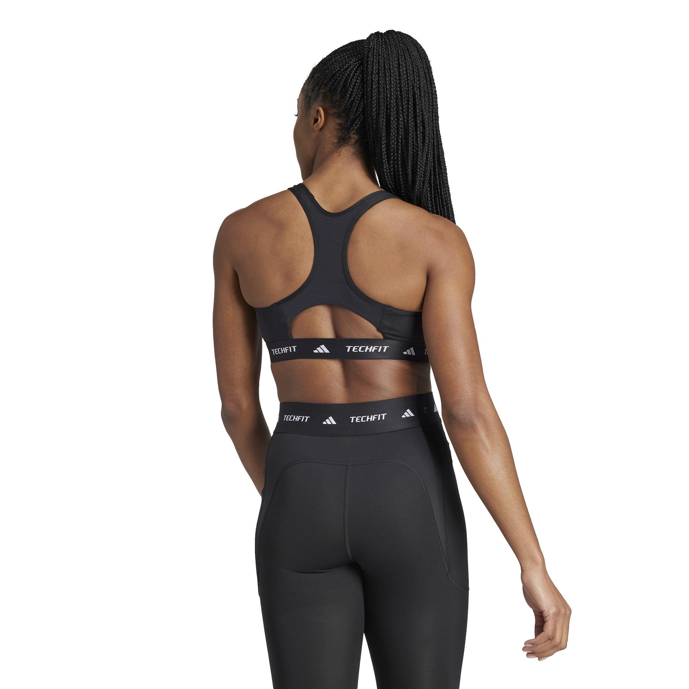 Preto/Branco - adidas - TECHFIT Bra - 4