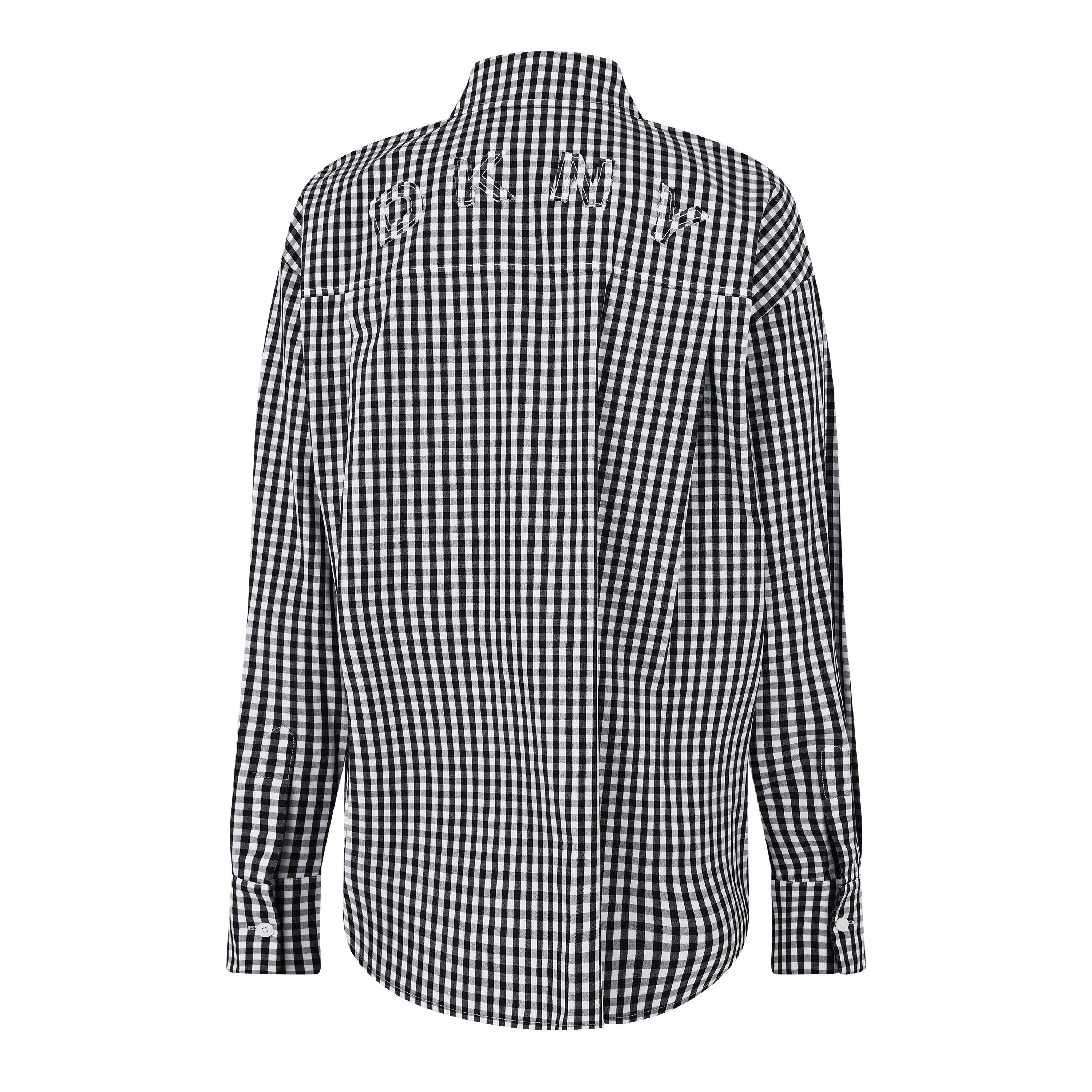 BLACK/WHITE - DKNY - Women's Long-Sleeve Plain Shirt - 6