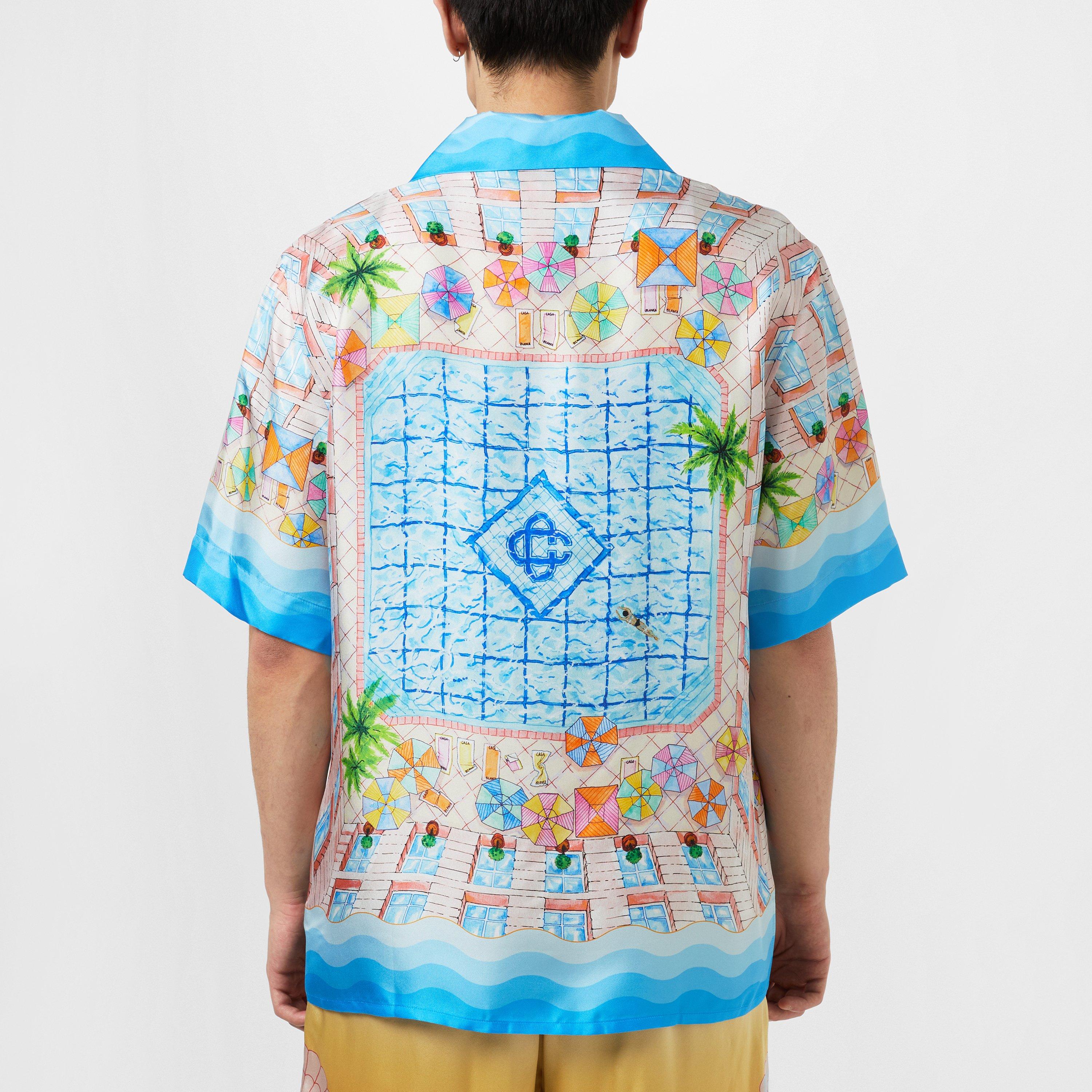 【CASABLANCA-カサブランカ-】LE PLONGEON 半袖シルクシャツ Le Plongeon Silk Shirt | Casablanca Paris