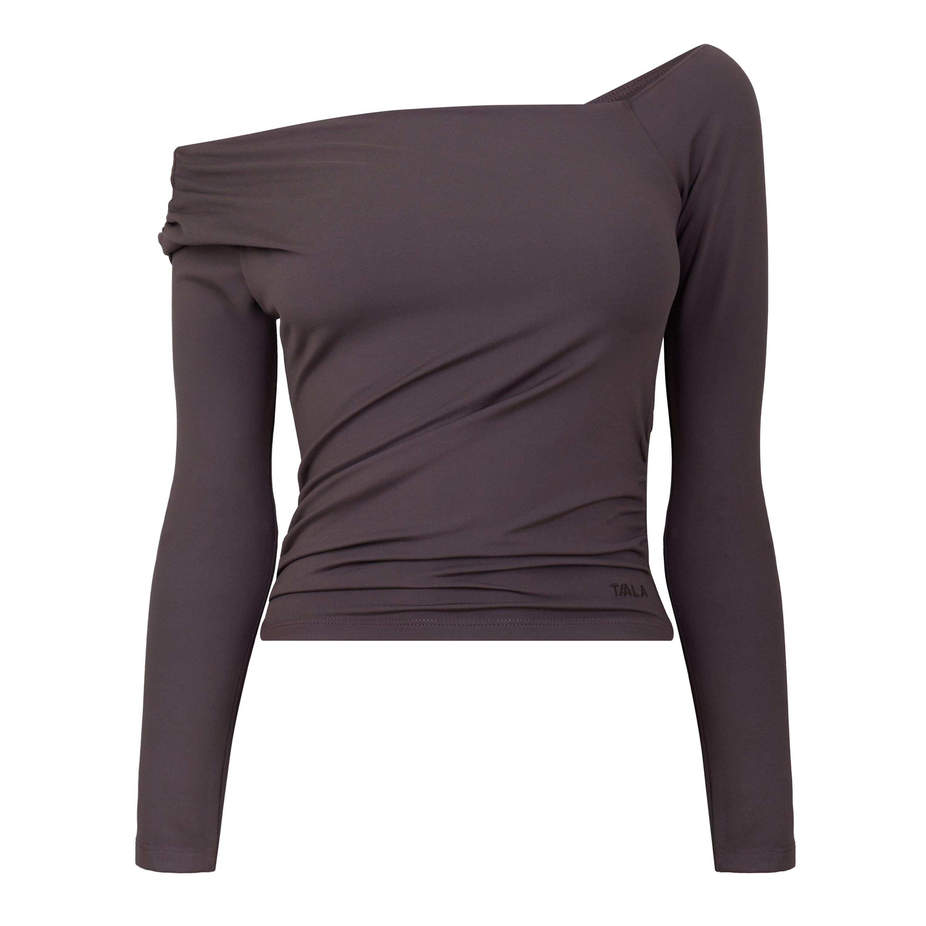 BROWN - TALA - 365 ASYMMETRIC LS TOP - 1