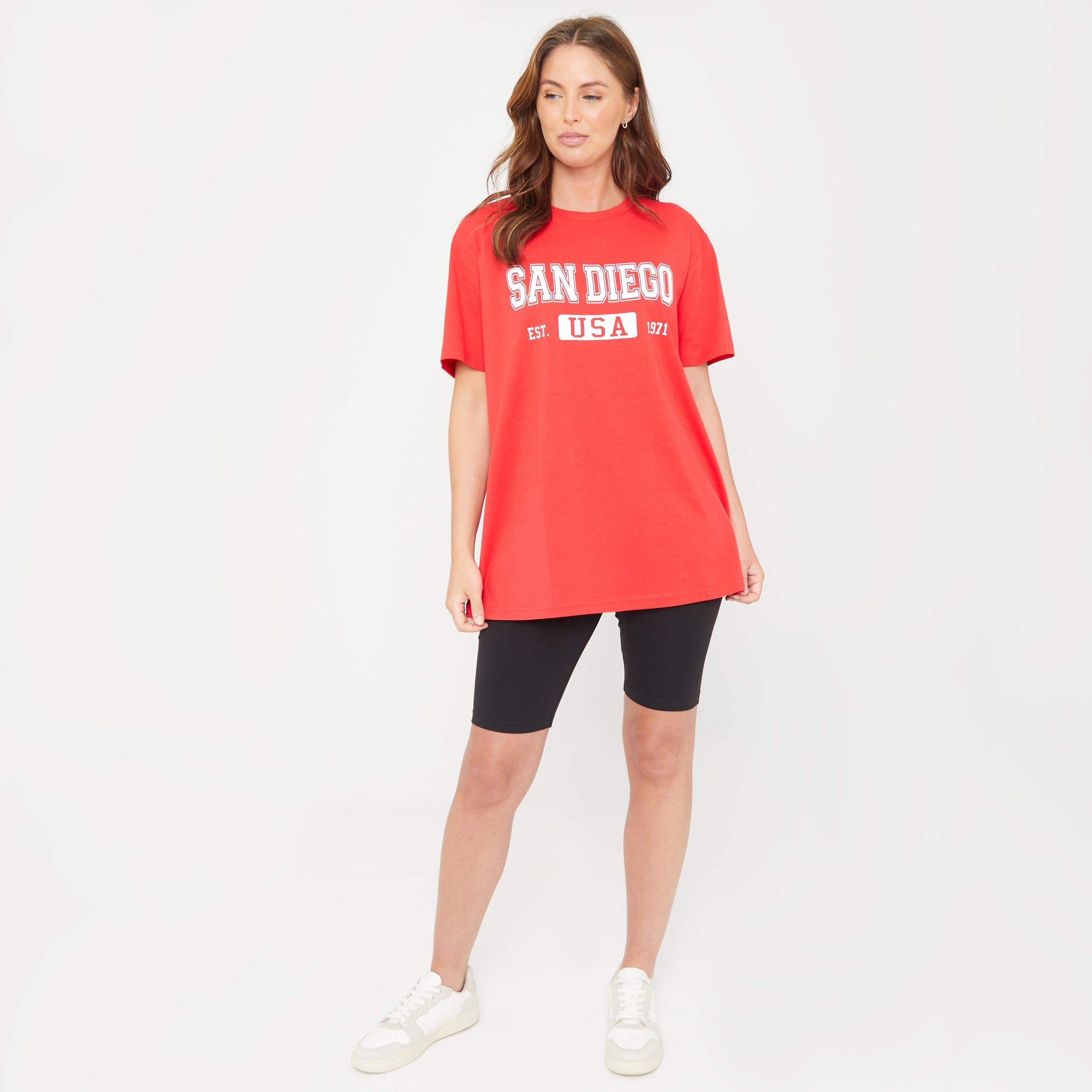 Vermelho/ Preto - Be You - Slogan T-Shirt and Cycling Shorts Coord - 3