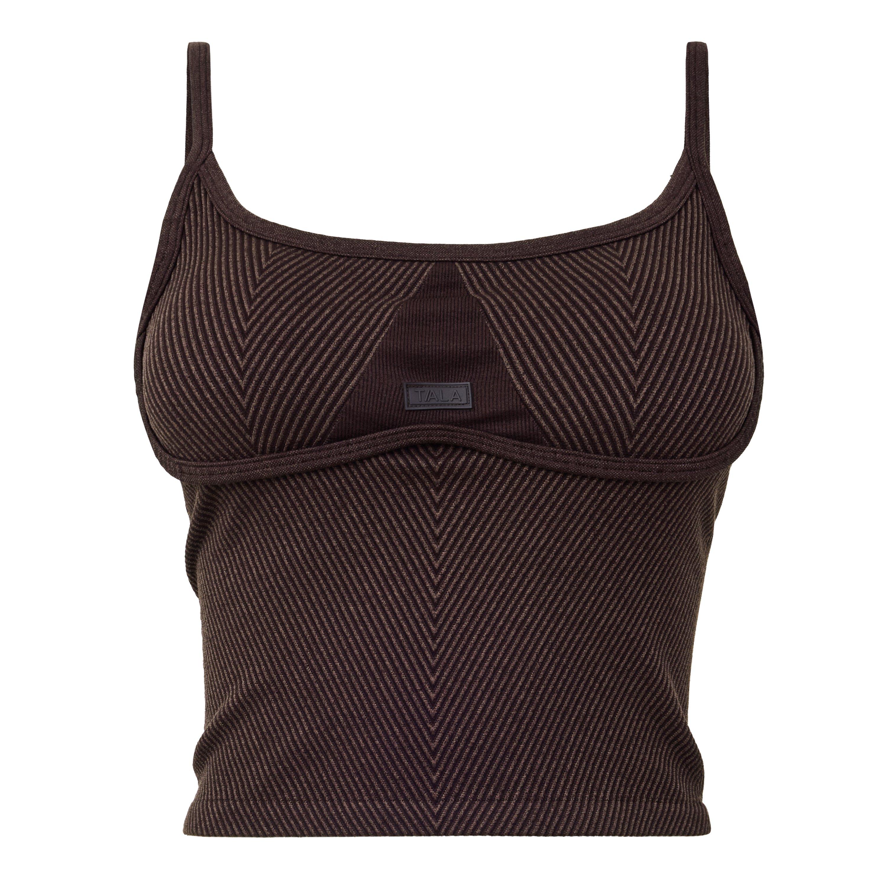 BROWN - TALA - Women's T Sculpt Seamless Contras Cropped Slim-Fit Performance Vest - 1