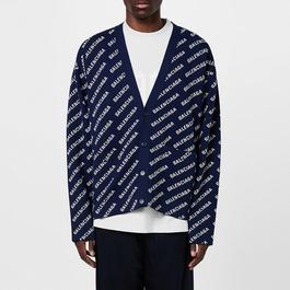 Balenciaga All Over Logo Cardigan