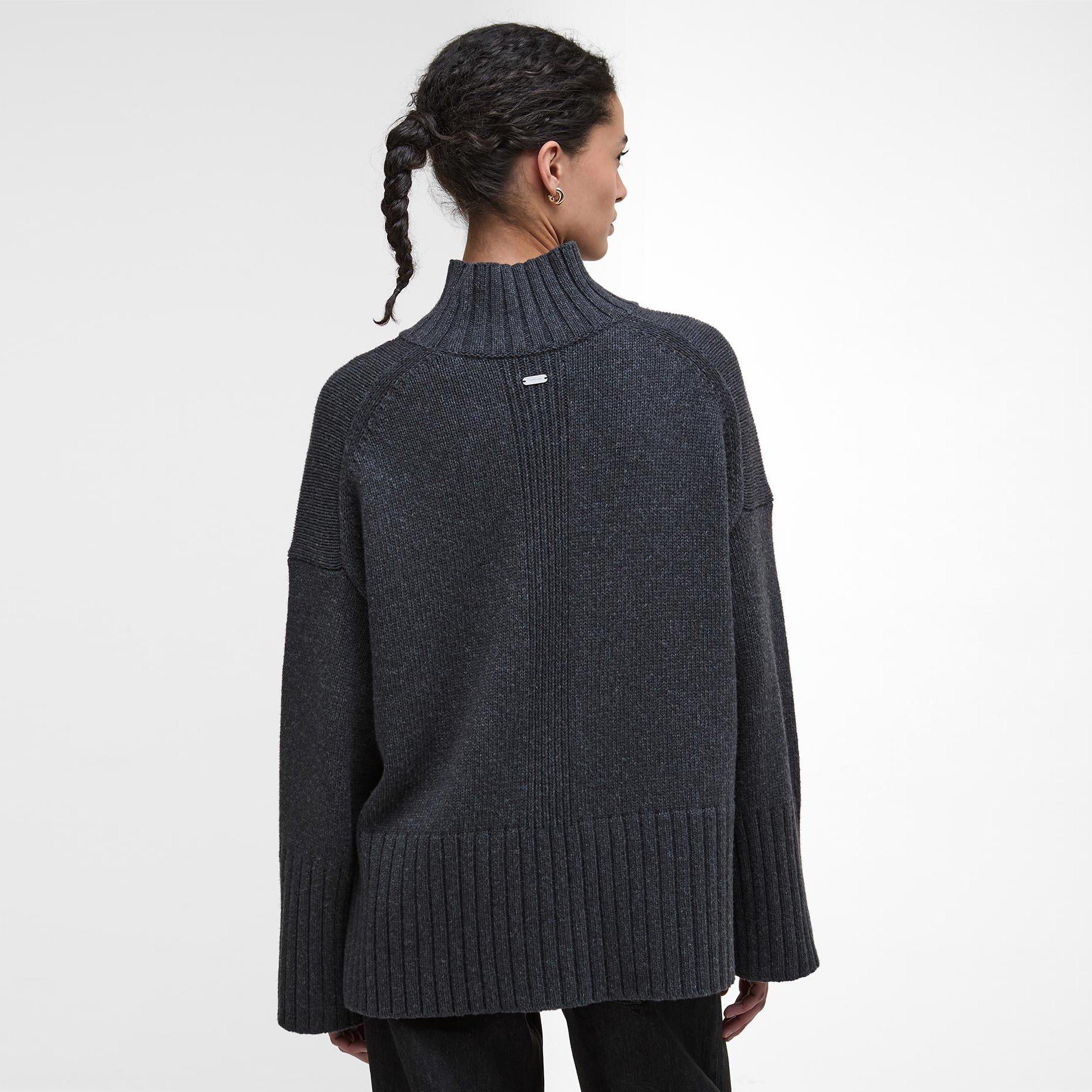 Charcoal - Barbour - Serena High Neck Jumper - 3
