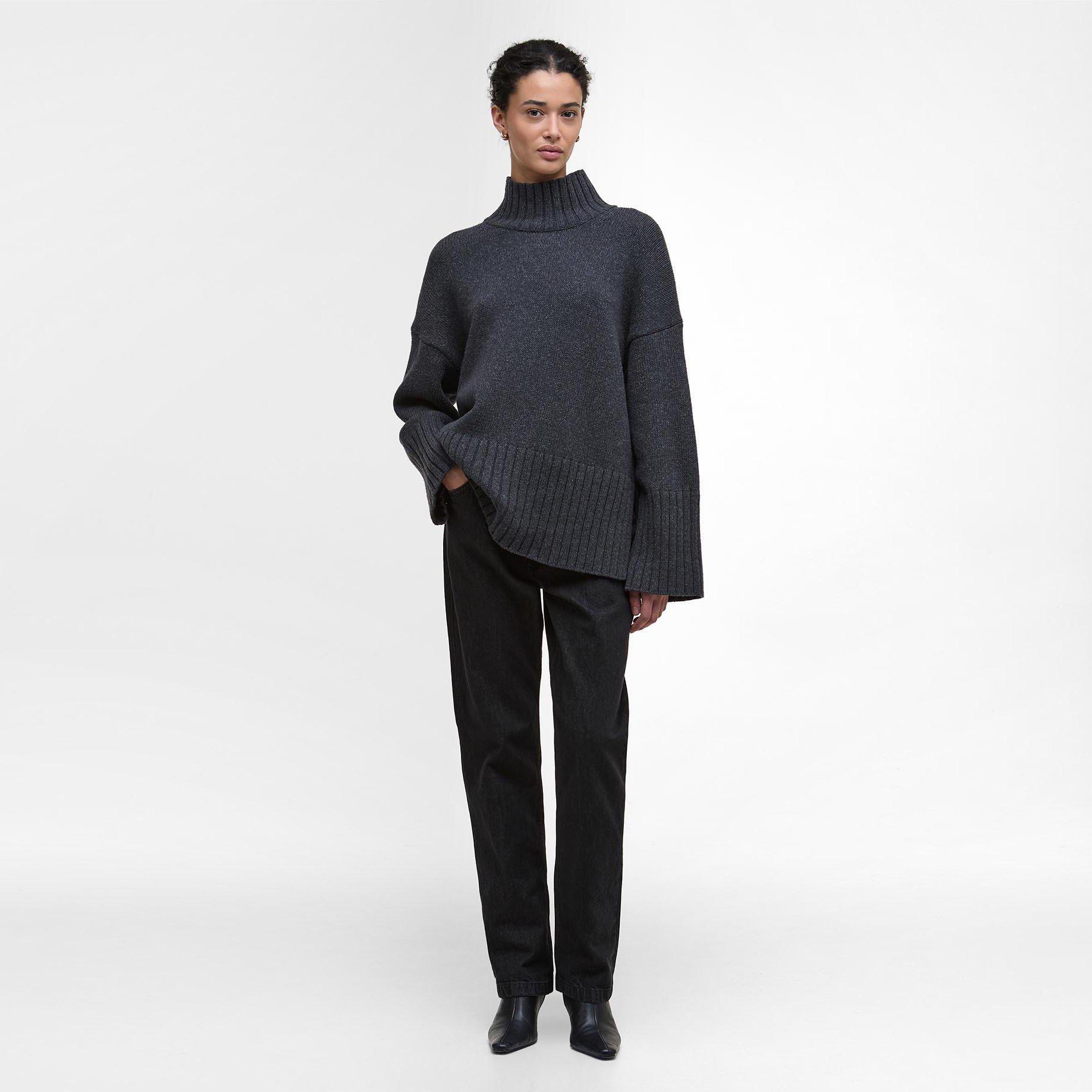 Charcoal - Barbour - Serena High Neck Jumper - 6