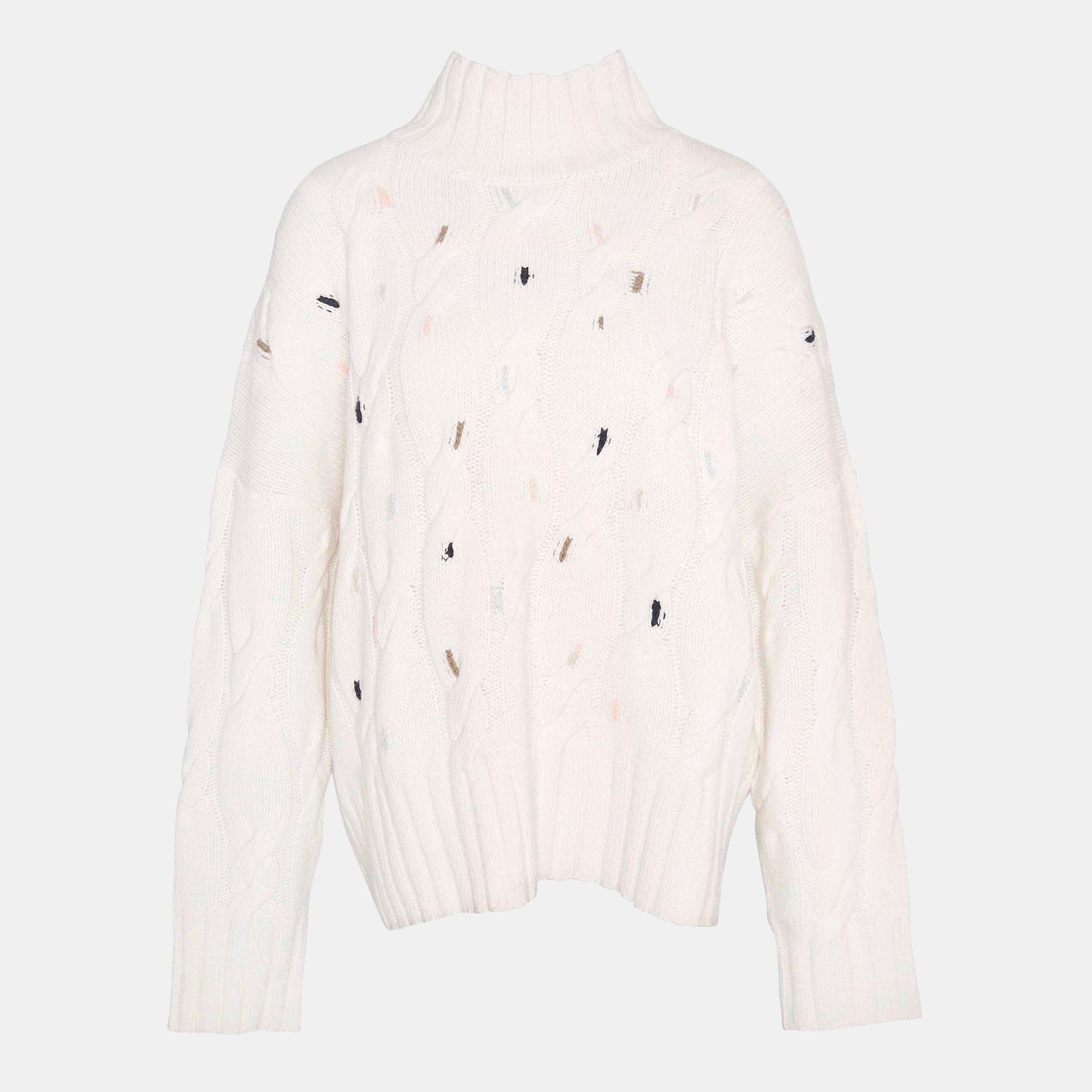 Barbour Women's Fleur Cable-Knit Jumper - Ecru - 12 (M)