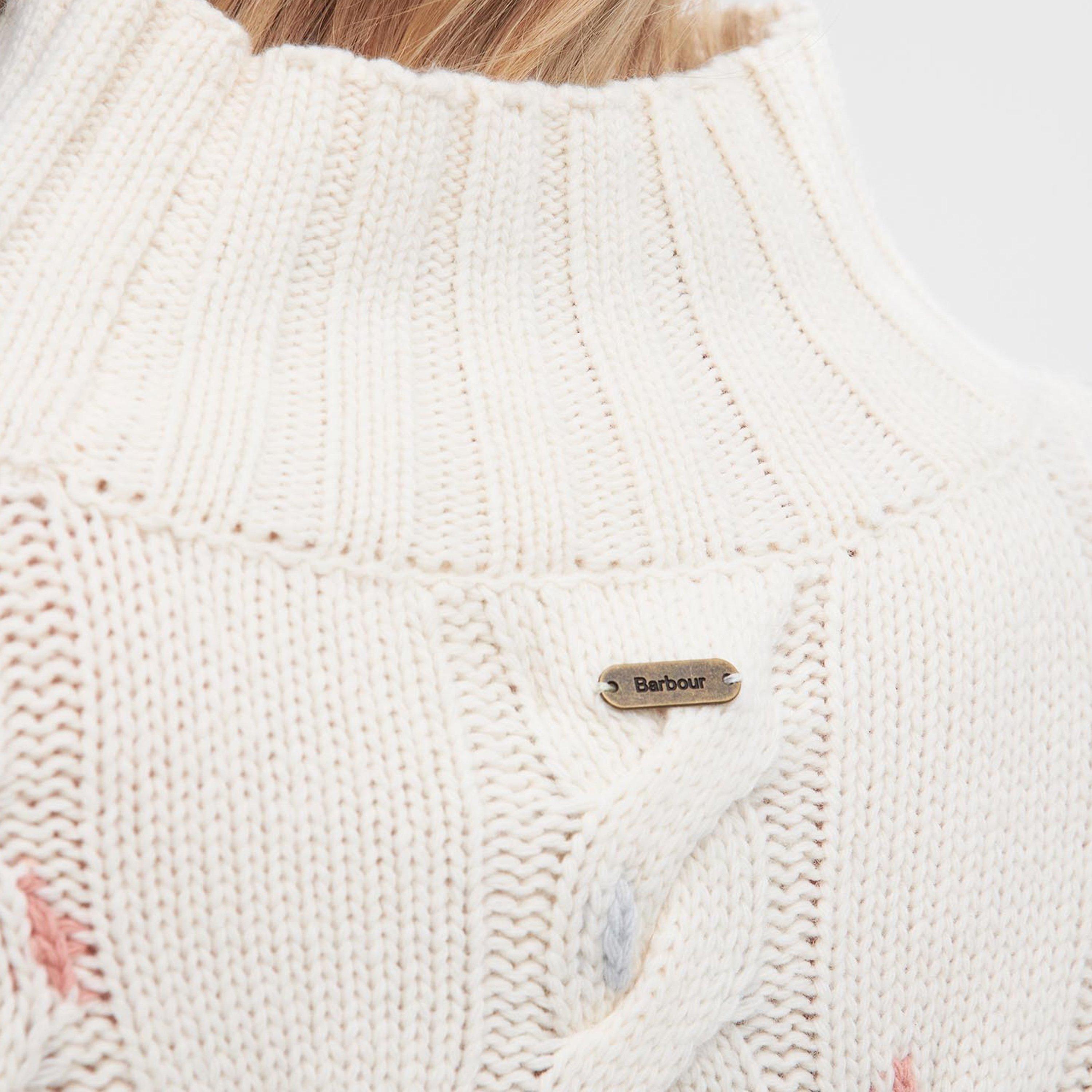 Ecru - Barbour - Fleur Cable-Knit Jumper - 5