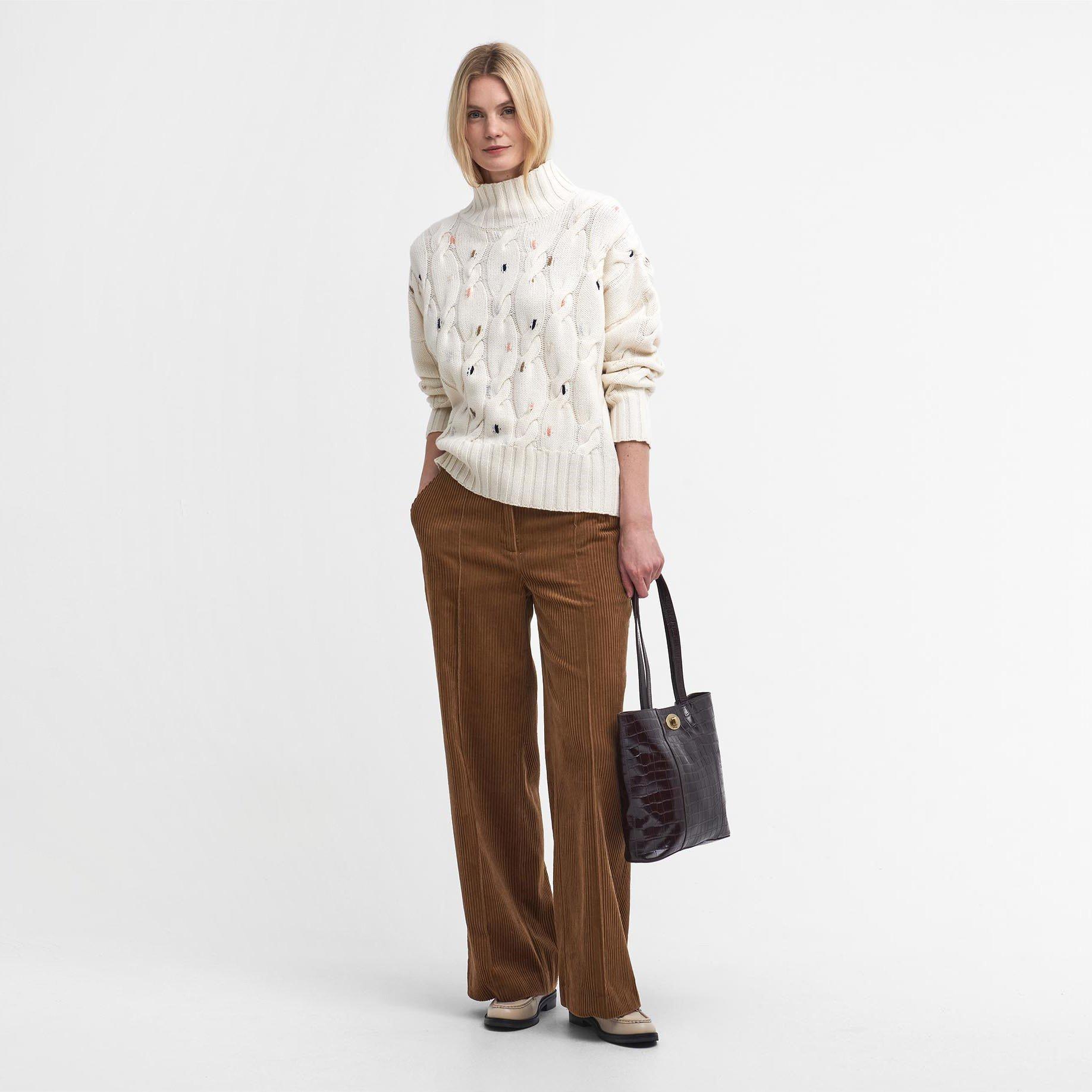 Ecru - Barbour - Fleur Cable-Knit Jumper - 6