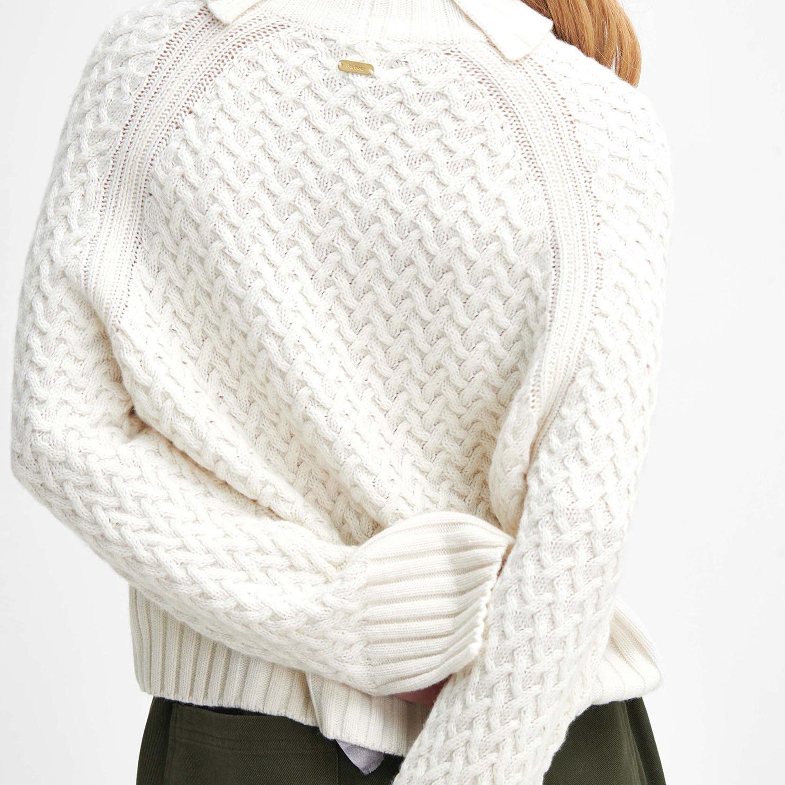 Ecru - Barbour - Malton Roll Neck Jumper - 5