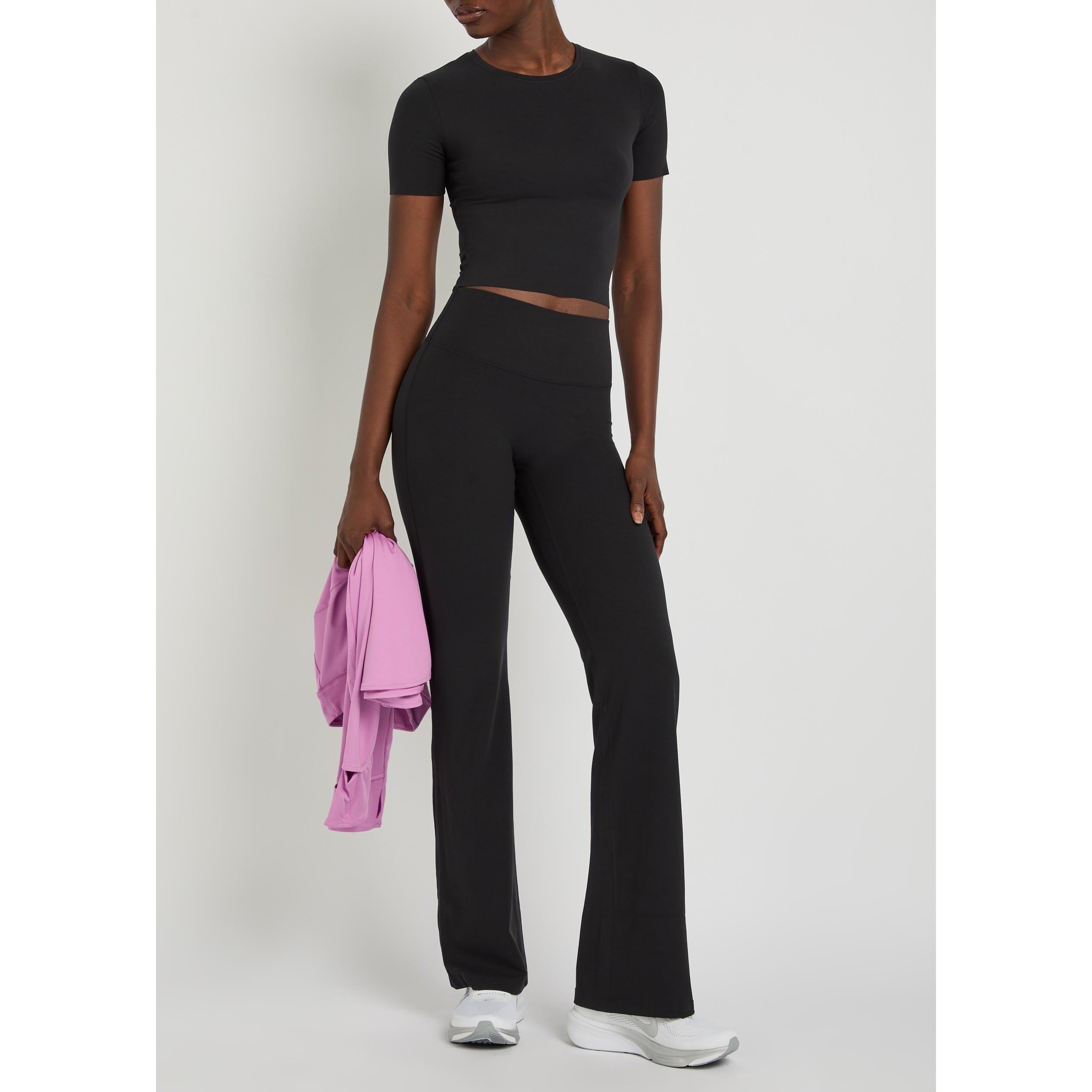 BLACK GREY - Nike - Women's Zenvy Cropped Short-Sleeve Slim-Fit Performance T-Shirt - 5