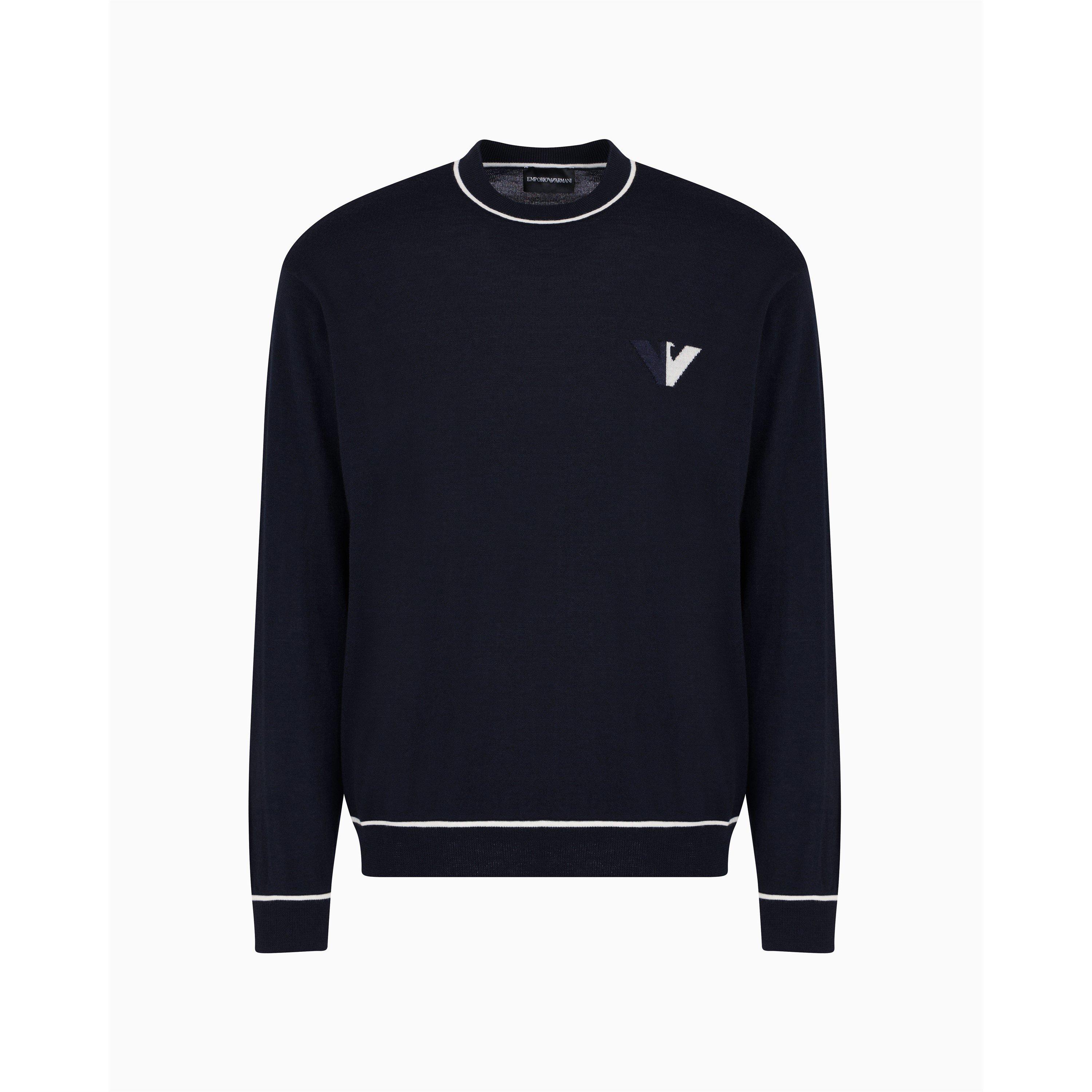Aquila Navy - Emporio Armani - Men's Crew Neck Jumper - 1