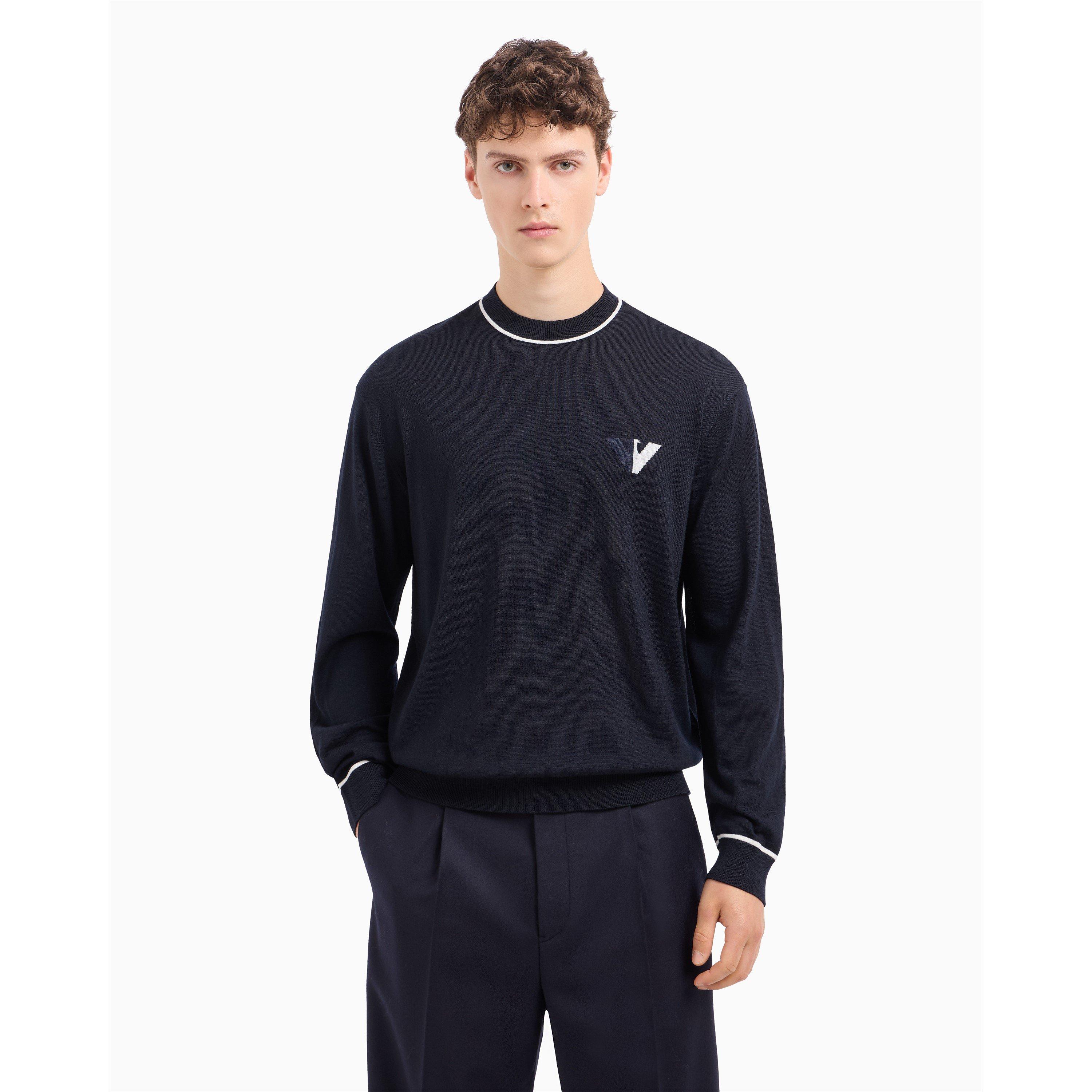 Aquila Navy - Emporio Armani - Men's Crew Neck Jumper - 3
