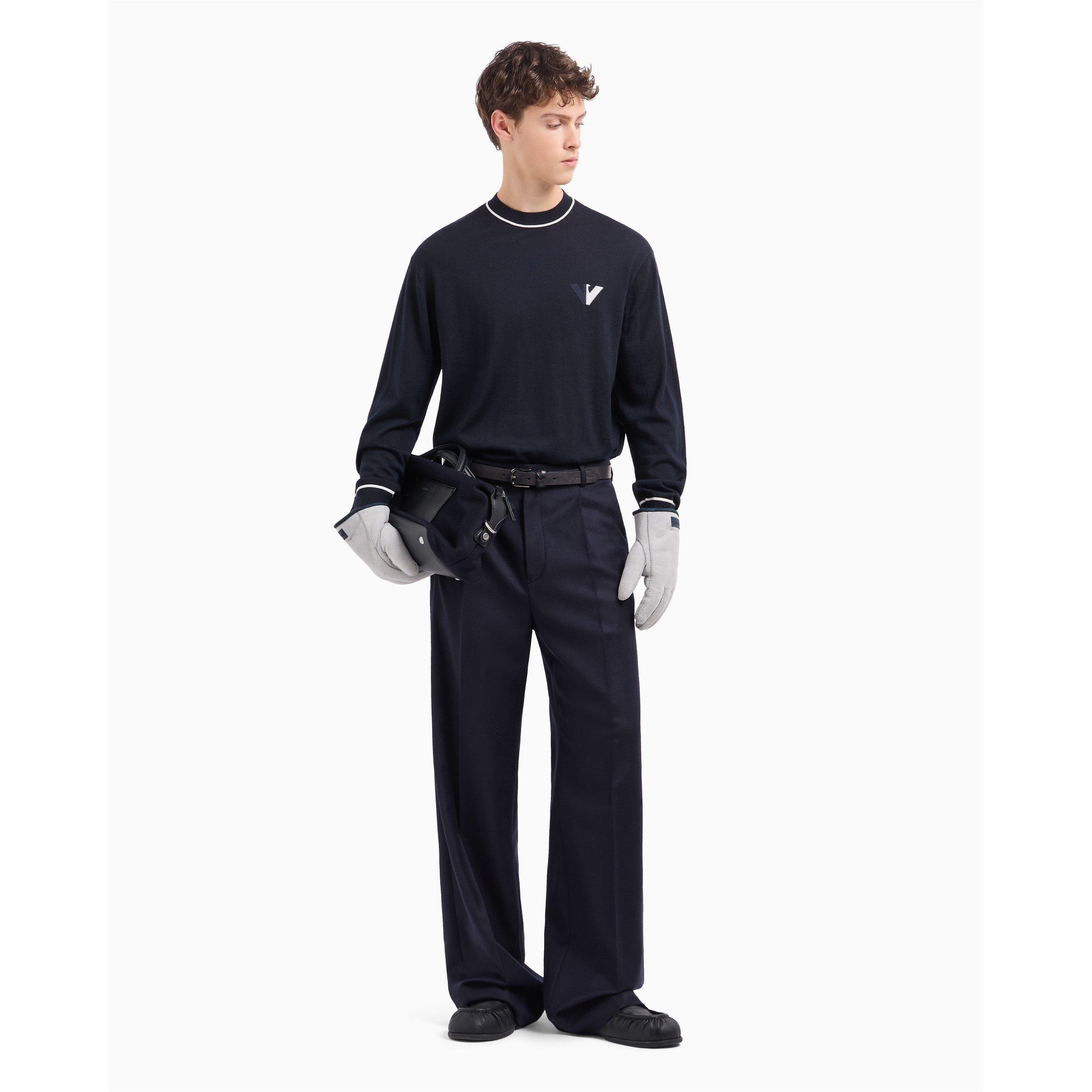 Aquila Navy - Emporio Armani - Men's Crew Neck Jumper - 6