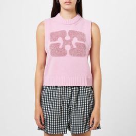 Ganni Glittery Logo Sleeveless Vest