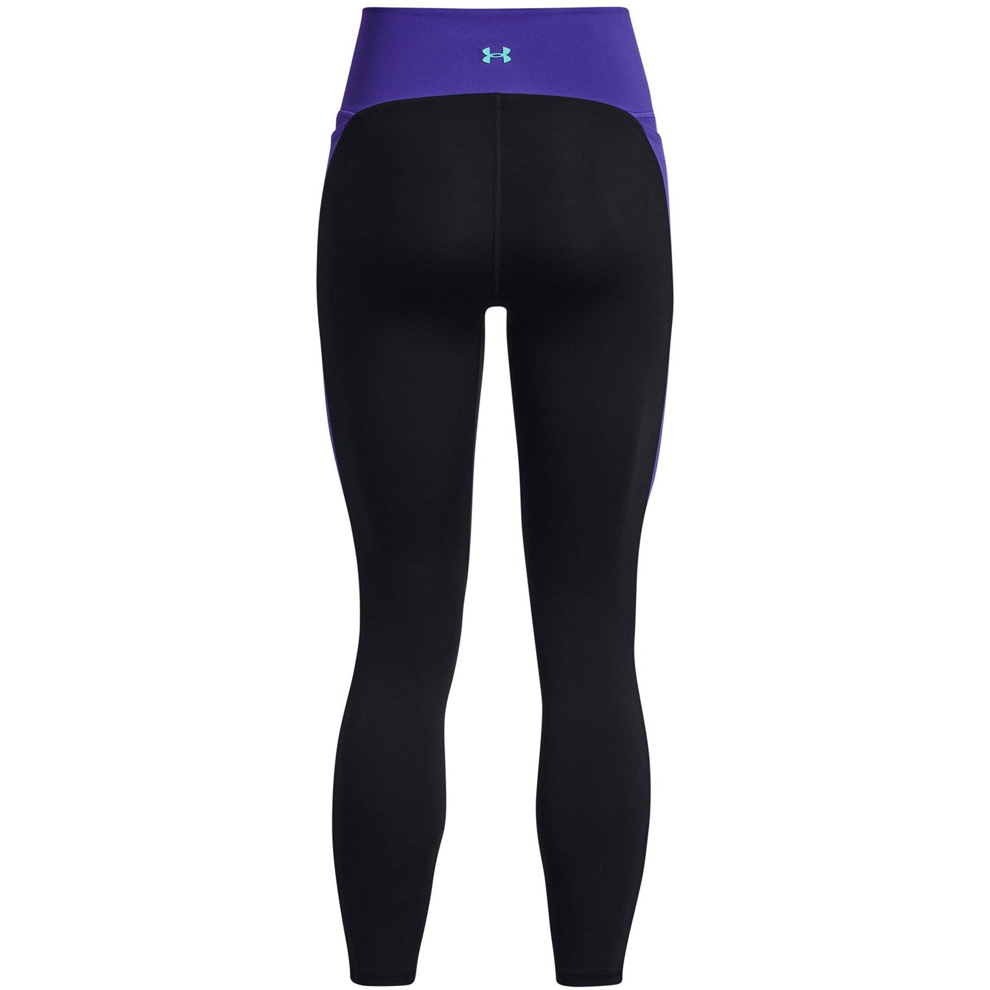 Black - Under Armour - Project Rock Colourblock Ankle Gym Leggings Womens - 2