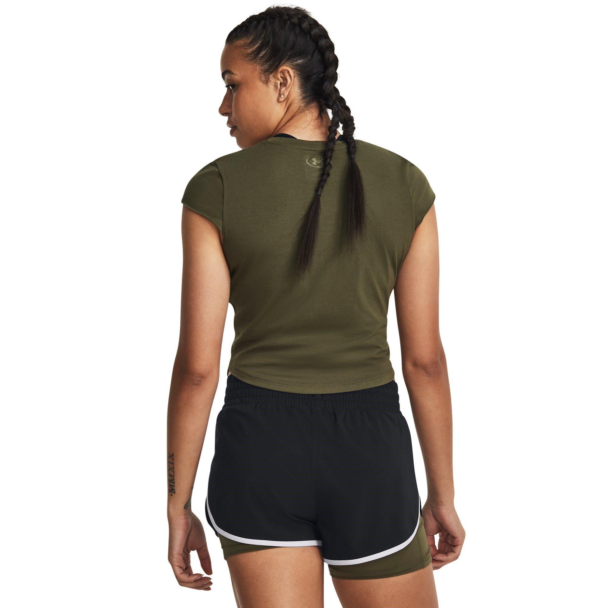 Green - Under Armour - Project Rock Night Shift Cap T-Shirt Womens - 4