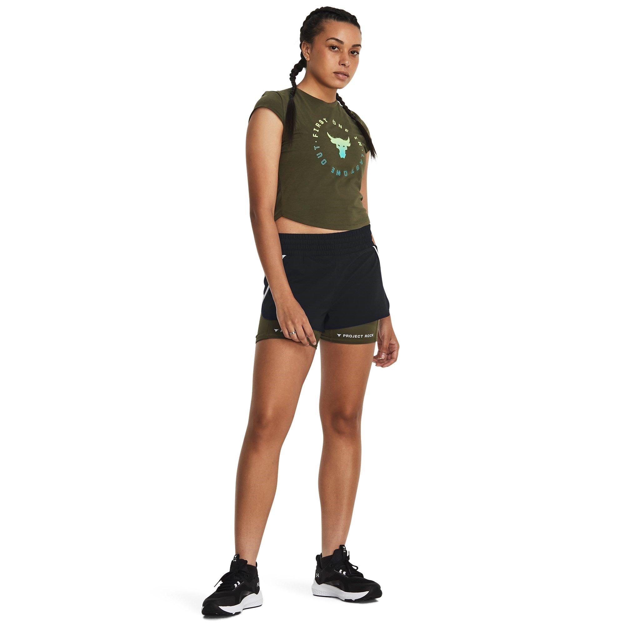Green - Under Armour - Project Rock Night Shift Cap T-Shirt Womens - 6