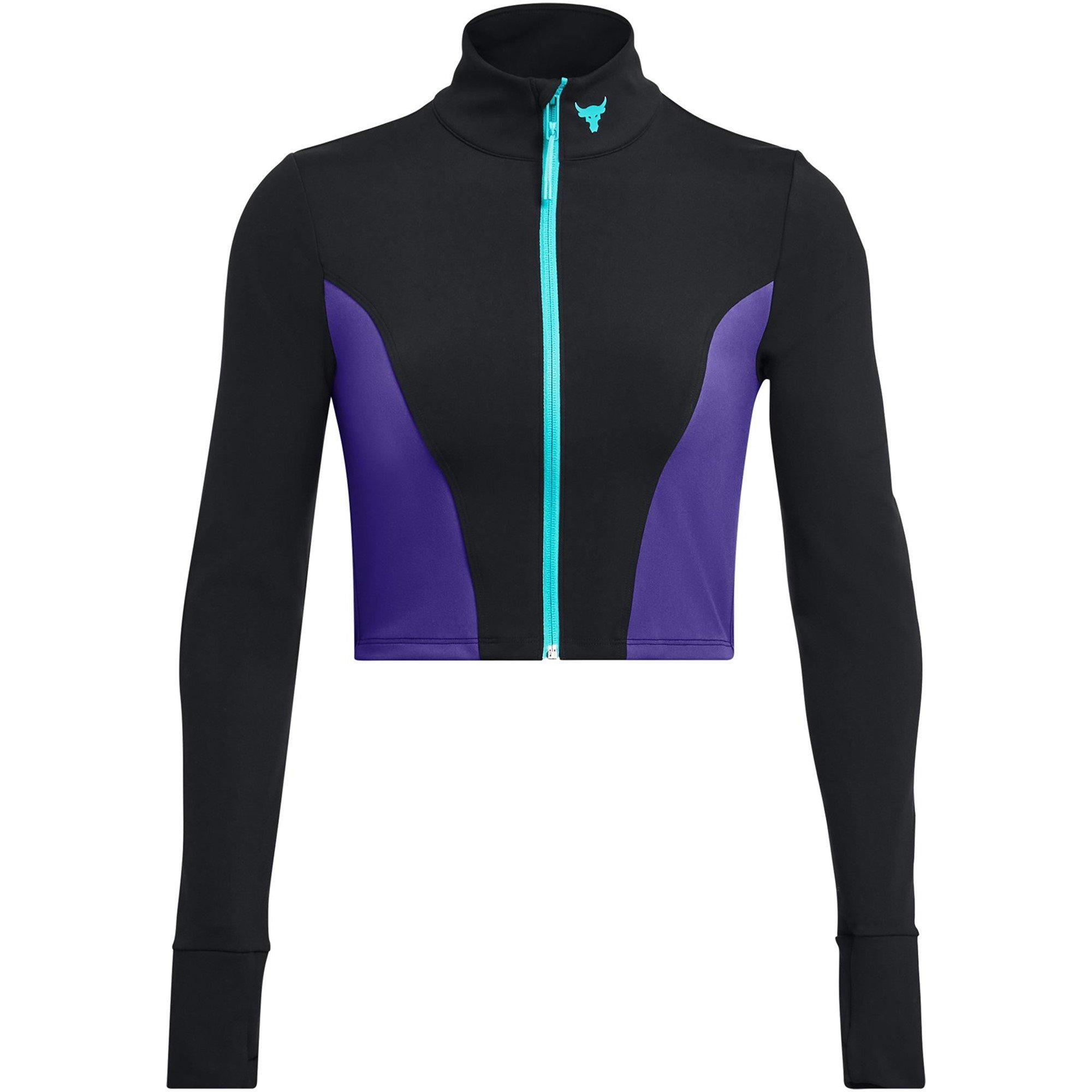 Under Armour Women's Project Rock Cropped Gym Jacket - Black - 16 (XL)
