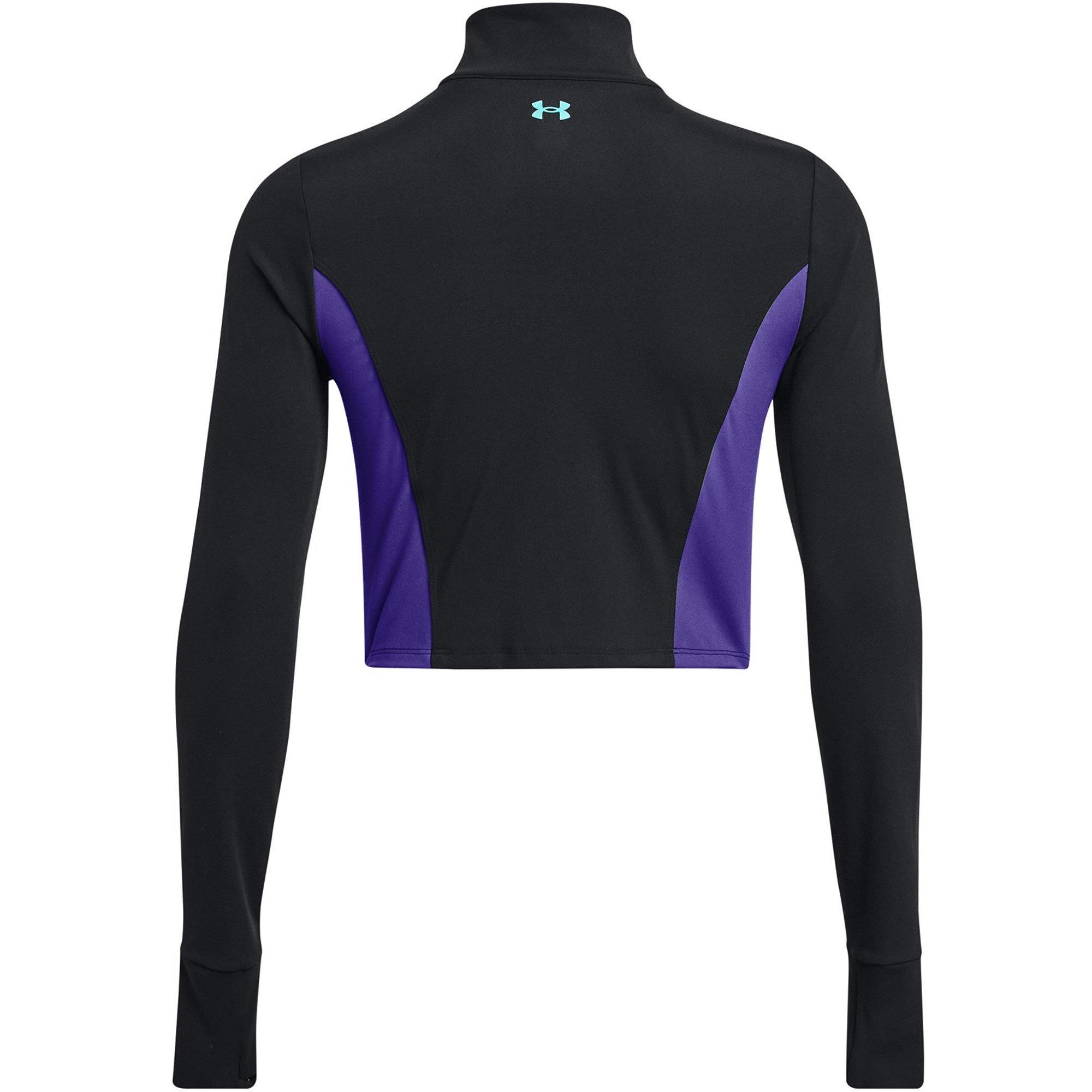 Black - Under Armour - Project Rock Cropped Gym Jacket Womens - 2