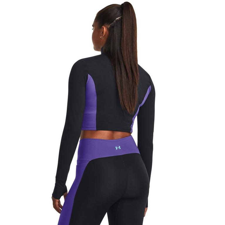 Noir - Under Armour - UA Project Rock Cropped Gym Jacket Womens - 3